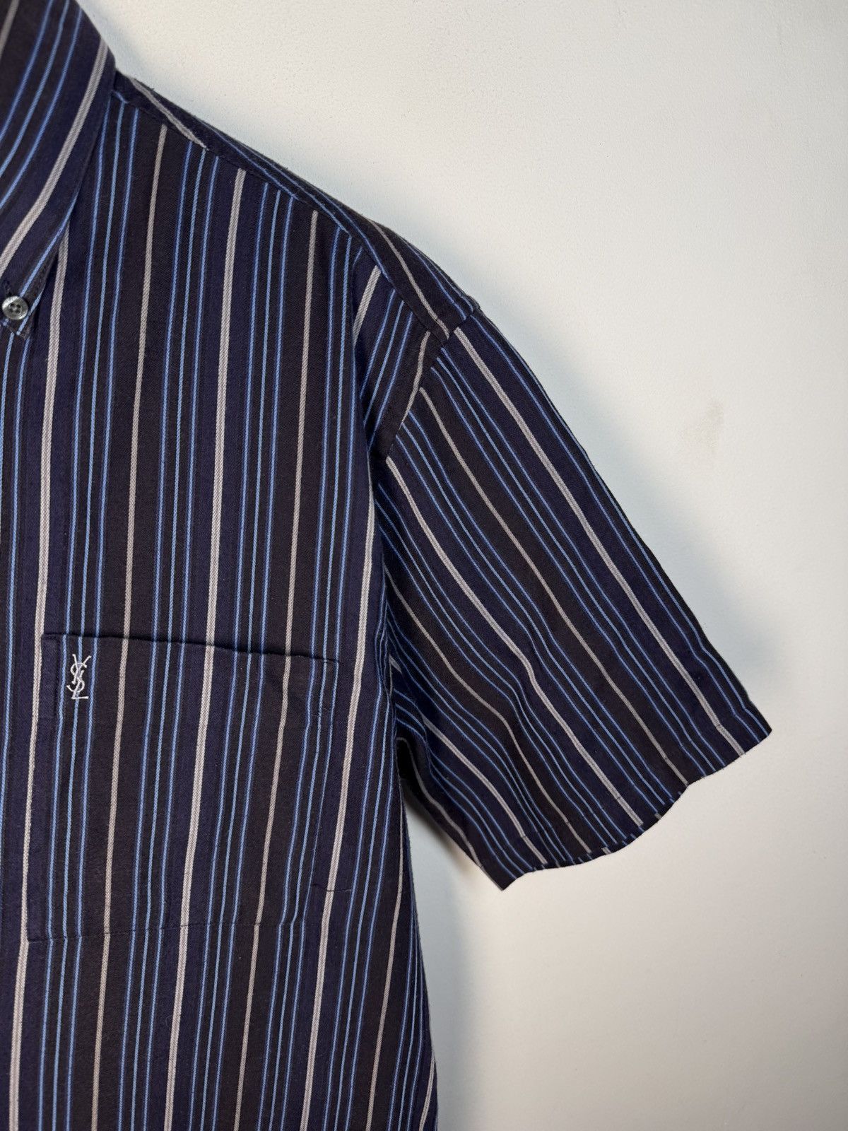 Yves Saint Laurent Super Soft YSL Shirt Summer Button Up w/ Logo Vintage Collar Size US L / EU 52-54 / 3 - 9 Thumbnail