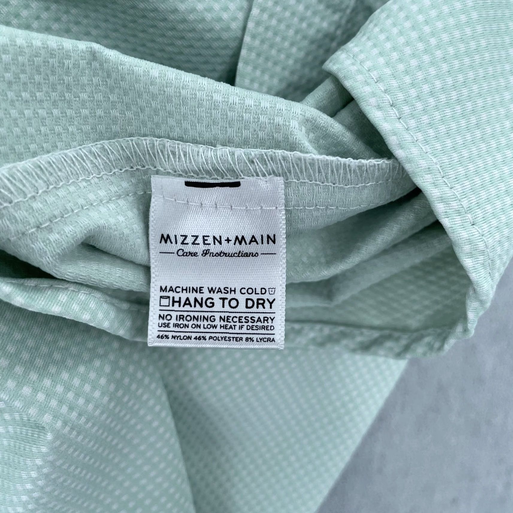 Mizzen+Main Mizzen+Main Shirt Adult XL Mint Green Button-Up Stretch Trim Fit American Made Size US XL / EU 56 / 4 - 6 Thumbnail