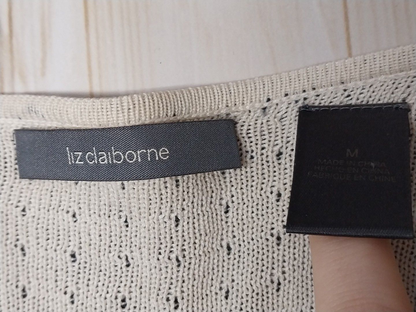 Liz Claiborne Vintage 90s Liz Claiborne Womens Medium Navy/Cream Cardigan Size M / US 6-8 / IT 42-44 - 3 Thumbnail