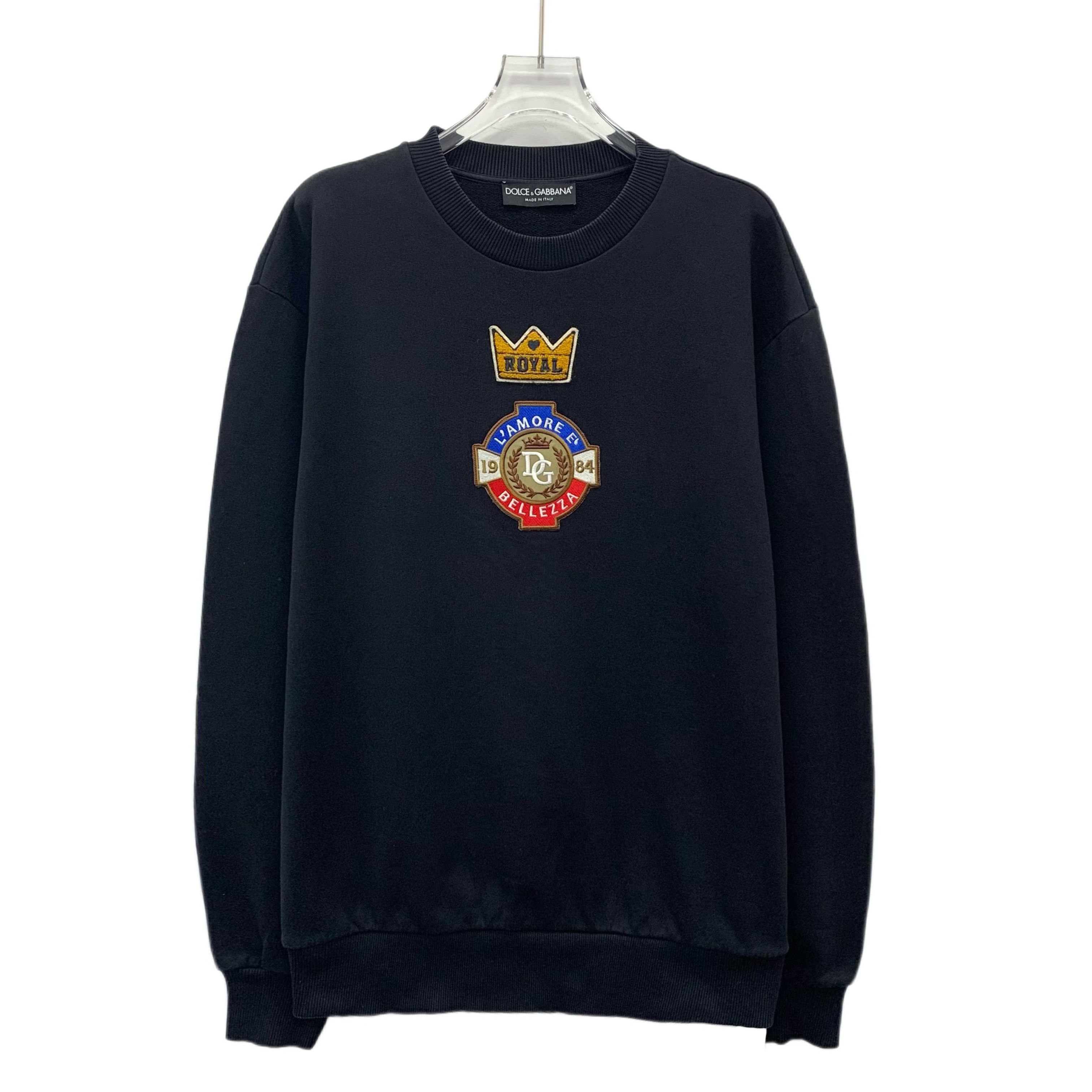 Dolce & Gabbana Dolce Gabbana Crown Embroidered Sweatshirt Black (L) Size US L / EU 52-54 / 3 - 1 Thumbnail