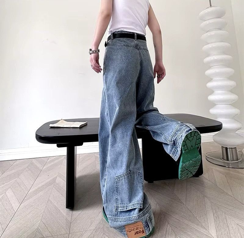 Japanese Brand × Jean Washed Wide Leg Style Baggy Jeans Daily Size US 33 - 5 Thumbnail