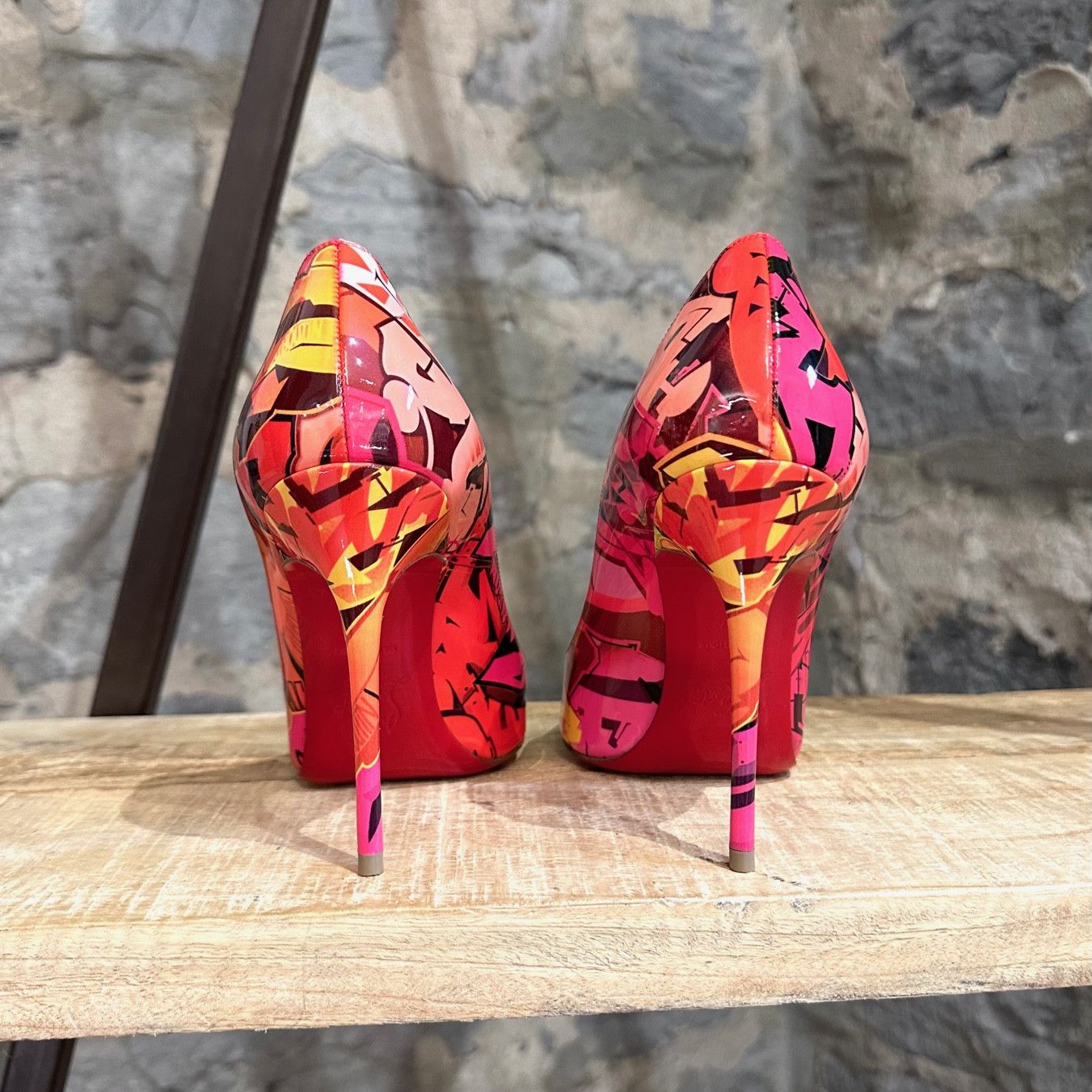 Christian Louboutin Christian Louboutin Orange Patent Metrograf So Kate Pumps Size US 7 / IT 37 - 6 Thumbnail
