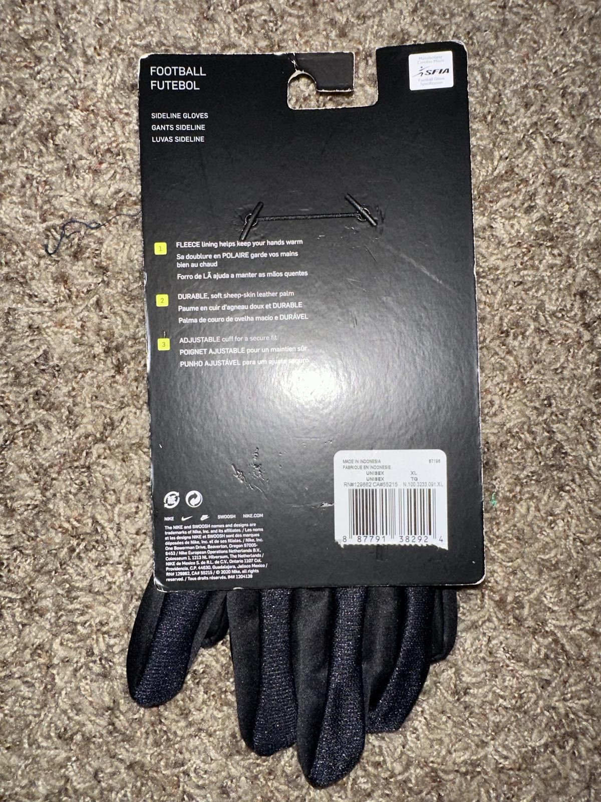 Nike Nike Sideline Football Black/White Glove Size ONE SIZE - 9 Thumbnail