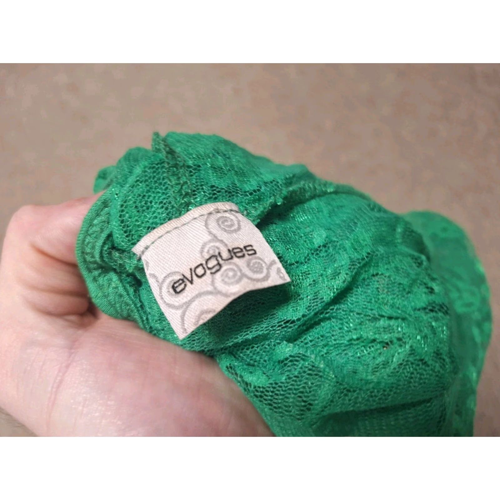 Vogue VINTAGE Evogues Womens Hoodie 3XL Green Lace Zip Fairy Lingerie Full Zip Activewear Womens Size XXL / US 16-18 / IT 52-54 - 2 Thumbnail