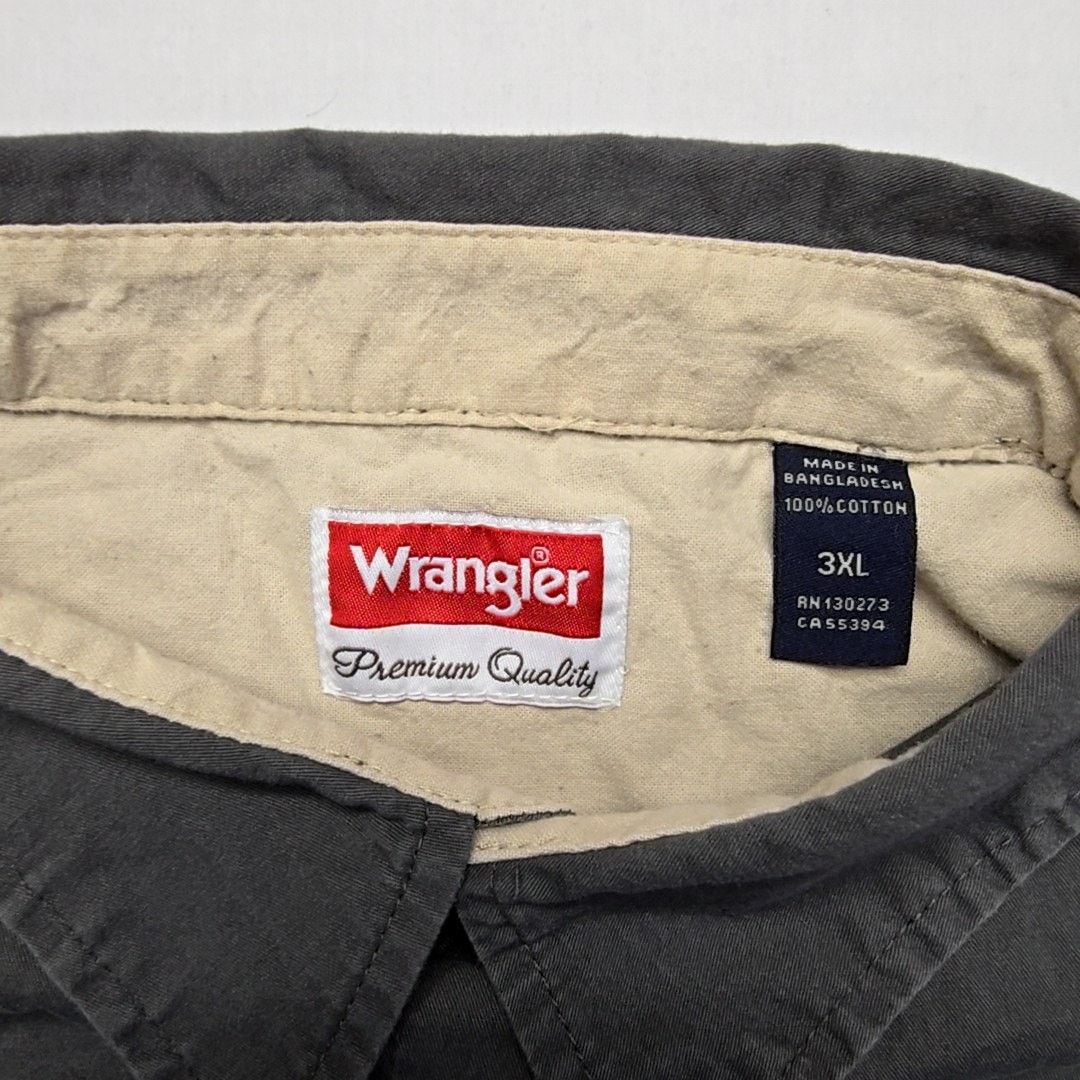 Wrangler Wrangler Button Down Shirt Gray Short Sleeve Casual 3XL Size US XXL / EU 58 / 5 - 5 Thumbnail