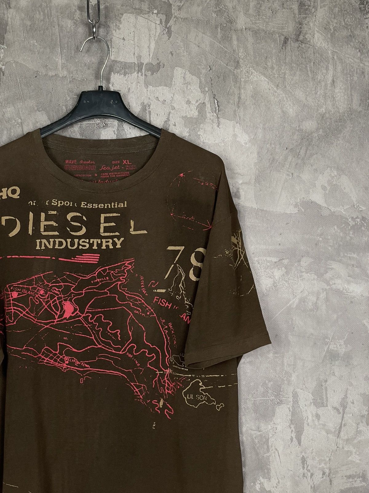 Diesel × Vintage Diesel Industry Vintage Japanese Style Brown Rare T shirt Size US XL / EU 56 / 4 - 4 Thumbnail