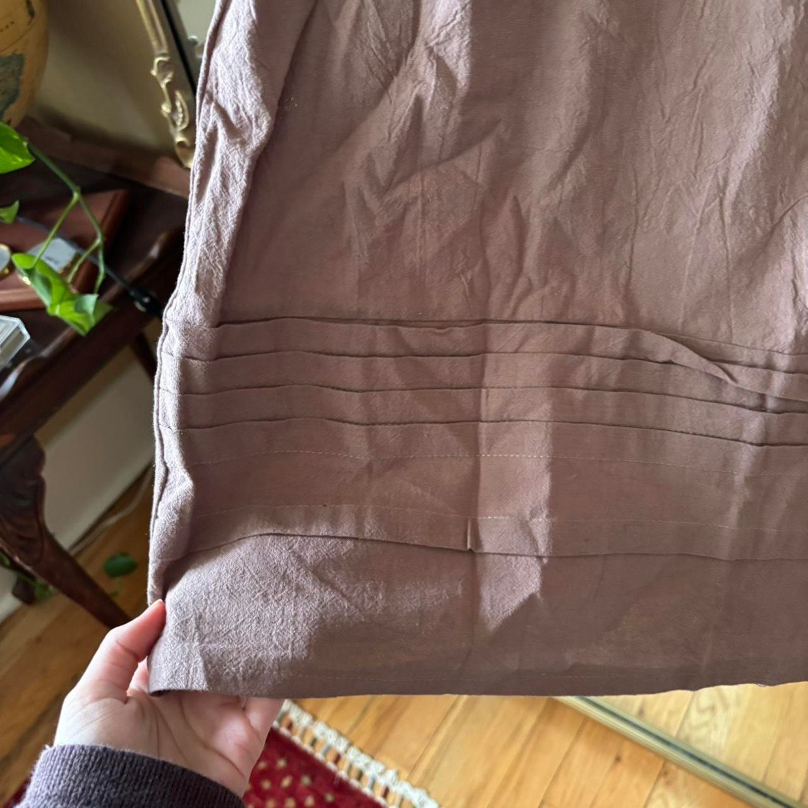 Other Brown Linen Simple Shift Dress Large Cottagecore Natural Size L / US 10 / IT 46 - 6 Thumbnail