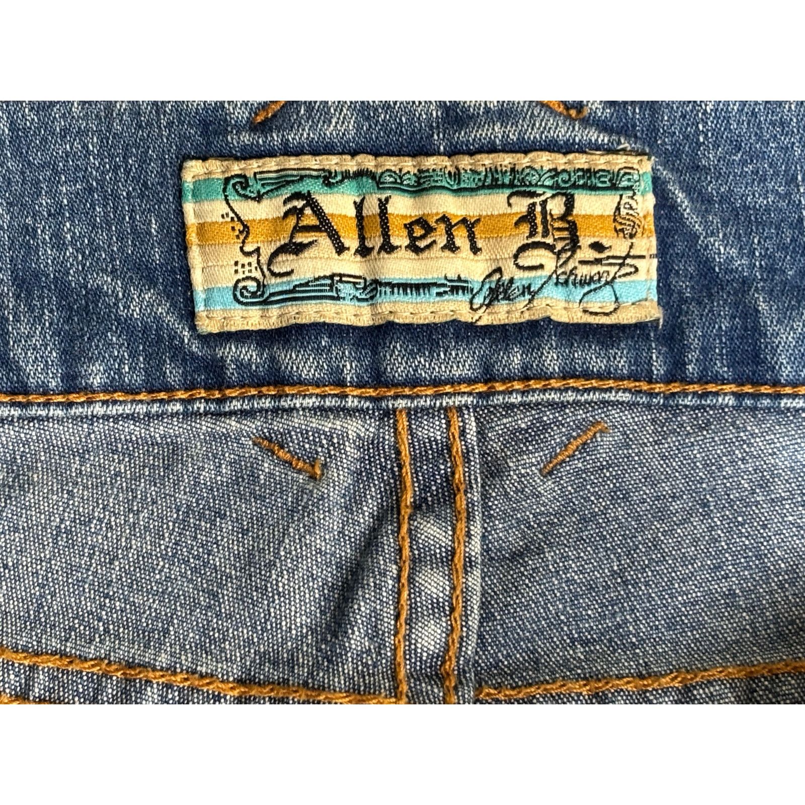 The Unbranded Brand Allen B Embellished Bootcut Jeans Blue Beaded Flare W32 Size 32" / US 10 / IT 46 - 7 Thumbnail