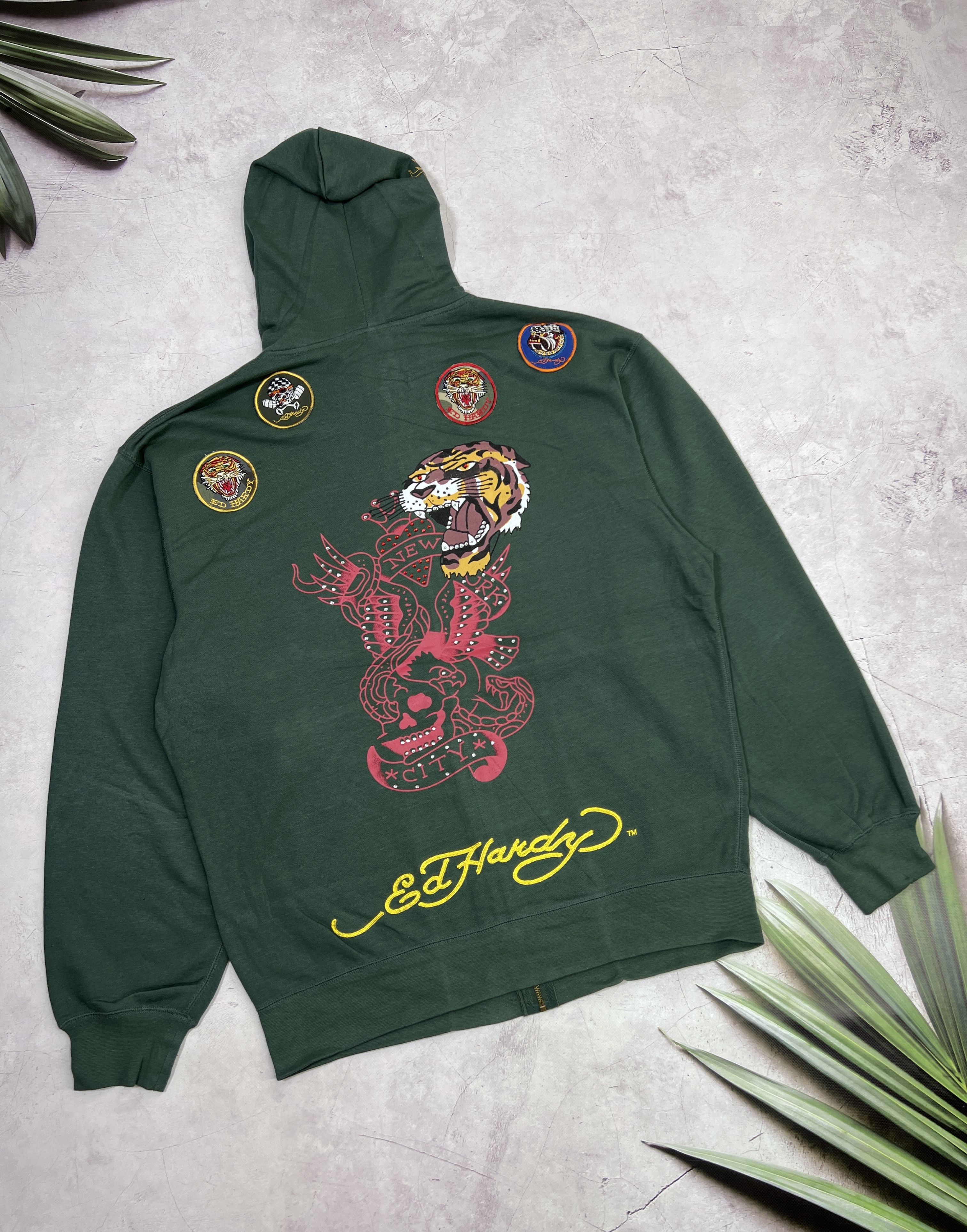 Ed Hardy Y2K Ed Hardy Zip Up Hoodie Christian Audigier Tiger & Skull Size US XL / EU 56 / 4 - 1 Thumbnail