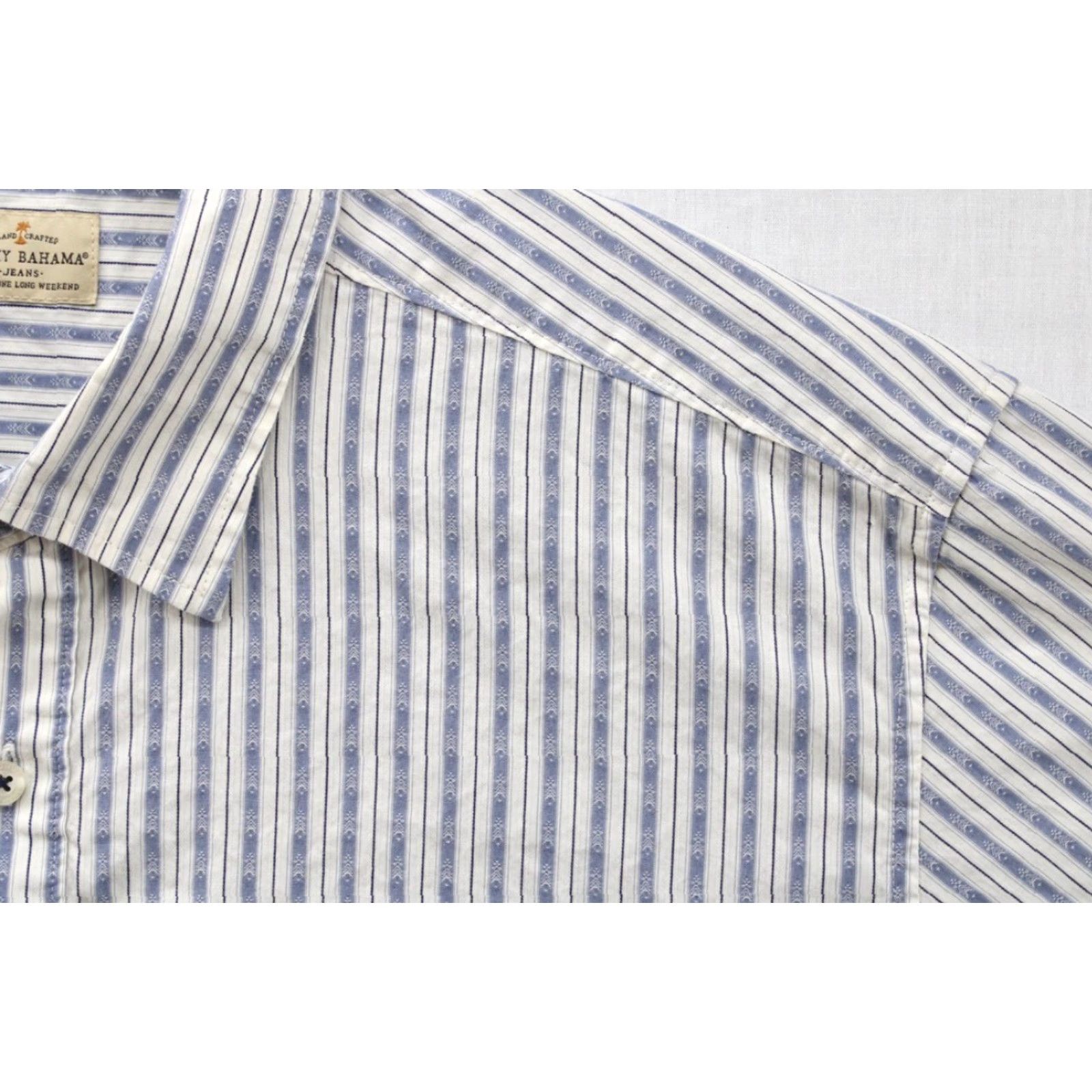 Tommy Bahama Tommy Bahama Shirt Men's XL Blue Stripe Flip Cuff Long Sleeve Hidden Button Down Size US XL / EU 56 / 4 - 3 Thumbnail