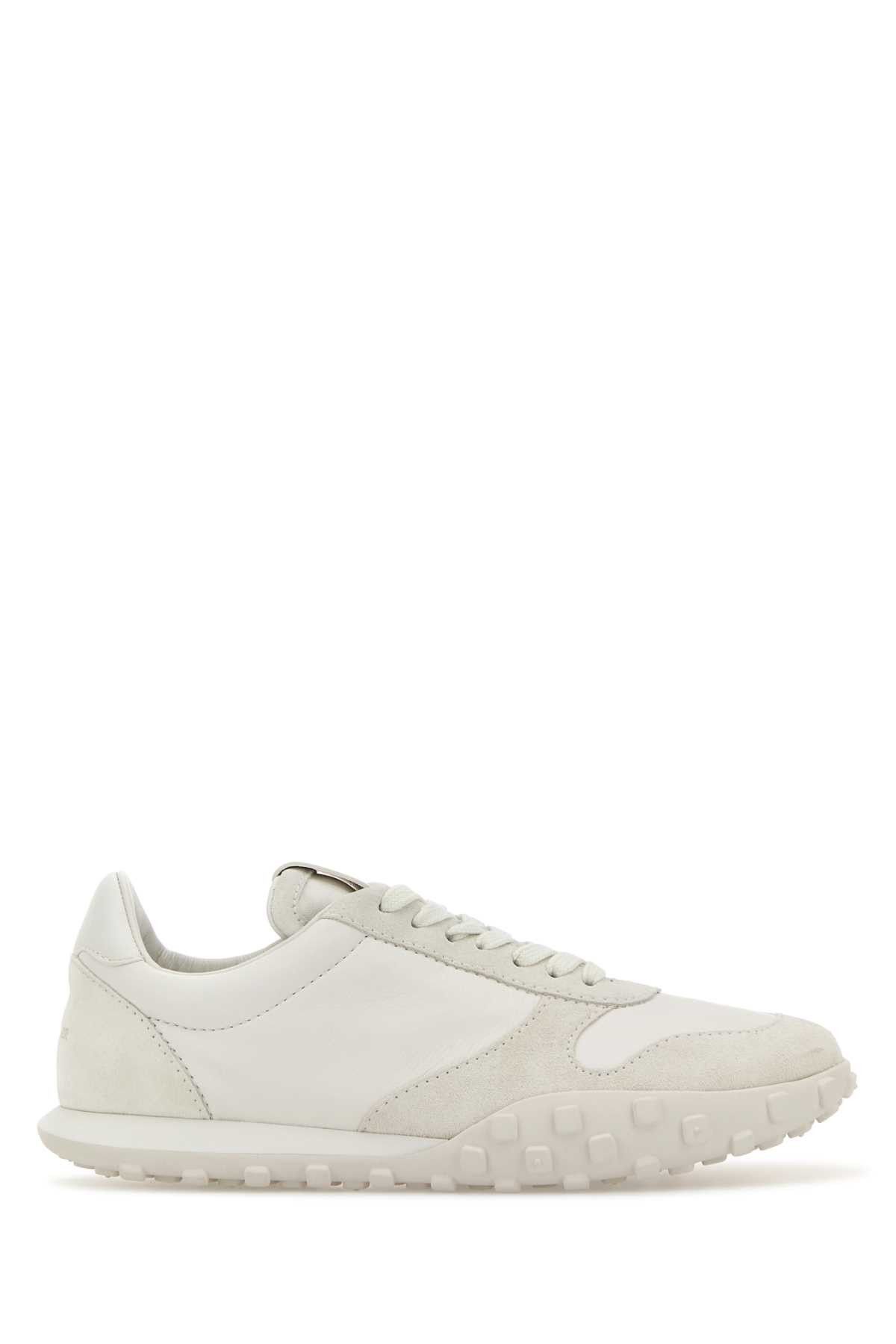 Jil Sander White Leather And Suede Moon Sneakers | Grailed