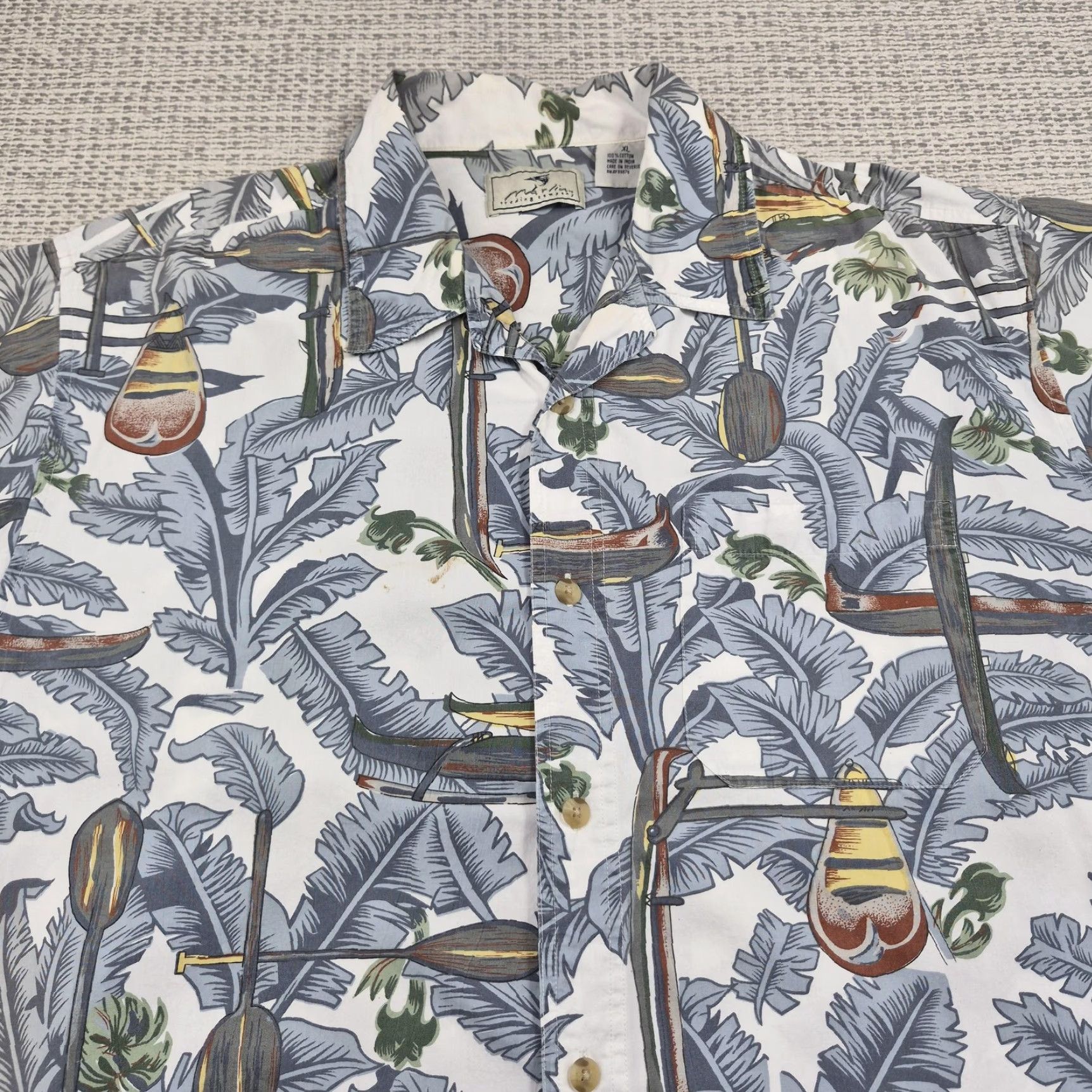 ALOHAS VINTAGE Marlin Trading Company Shirt Mens XL White Hawaiian Aloha Floral Short Sleeve Button-Up Size US XL / EU 56 / 4 - 5 Thumbnail