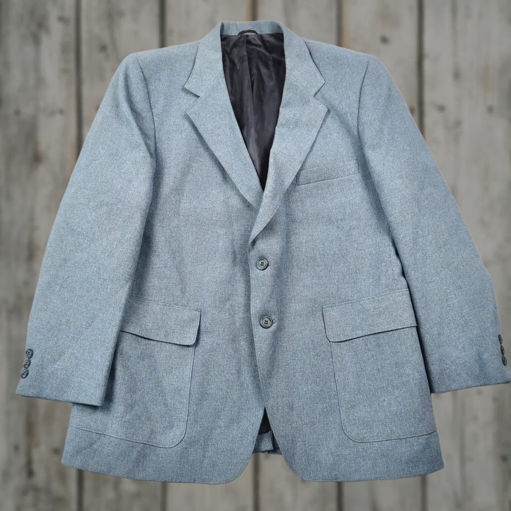 Levi's VINTAGE Levi'S Coat Mens 44S Blue VTG Action Suit Sta Prest Button Blazer Sport Size 44R - 1 Thumbnail