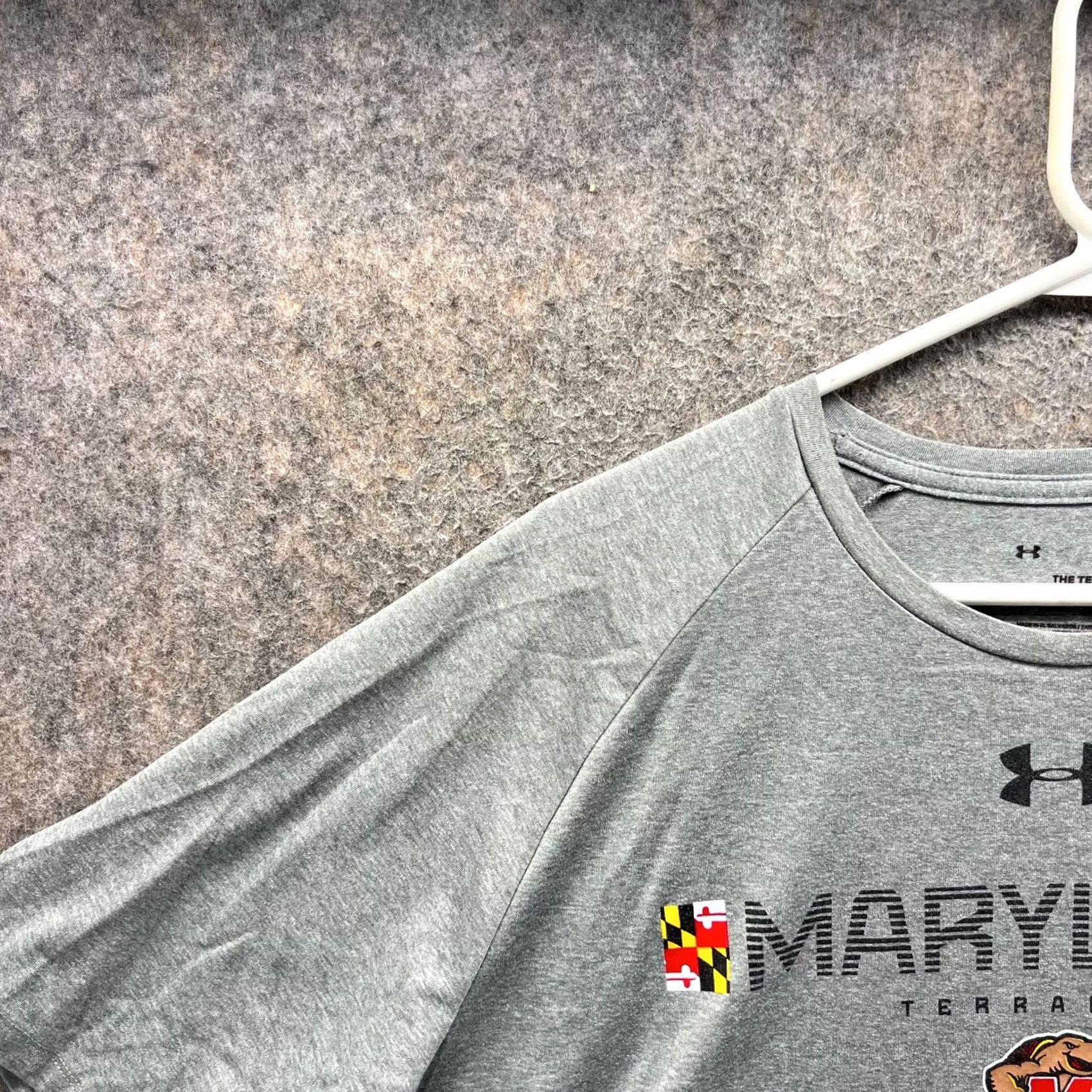 Under Armour VINTAGE Under Armour Shirt Mens XL Gray Crewneck Tech Tee Maryland Terrapins Football Size US XL / EU 56 / 4 - 2 Thumbnail