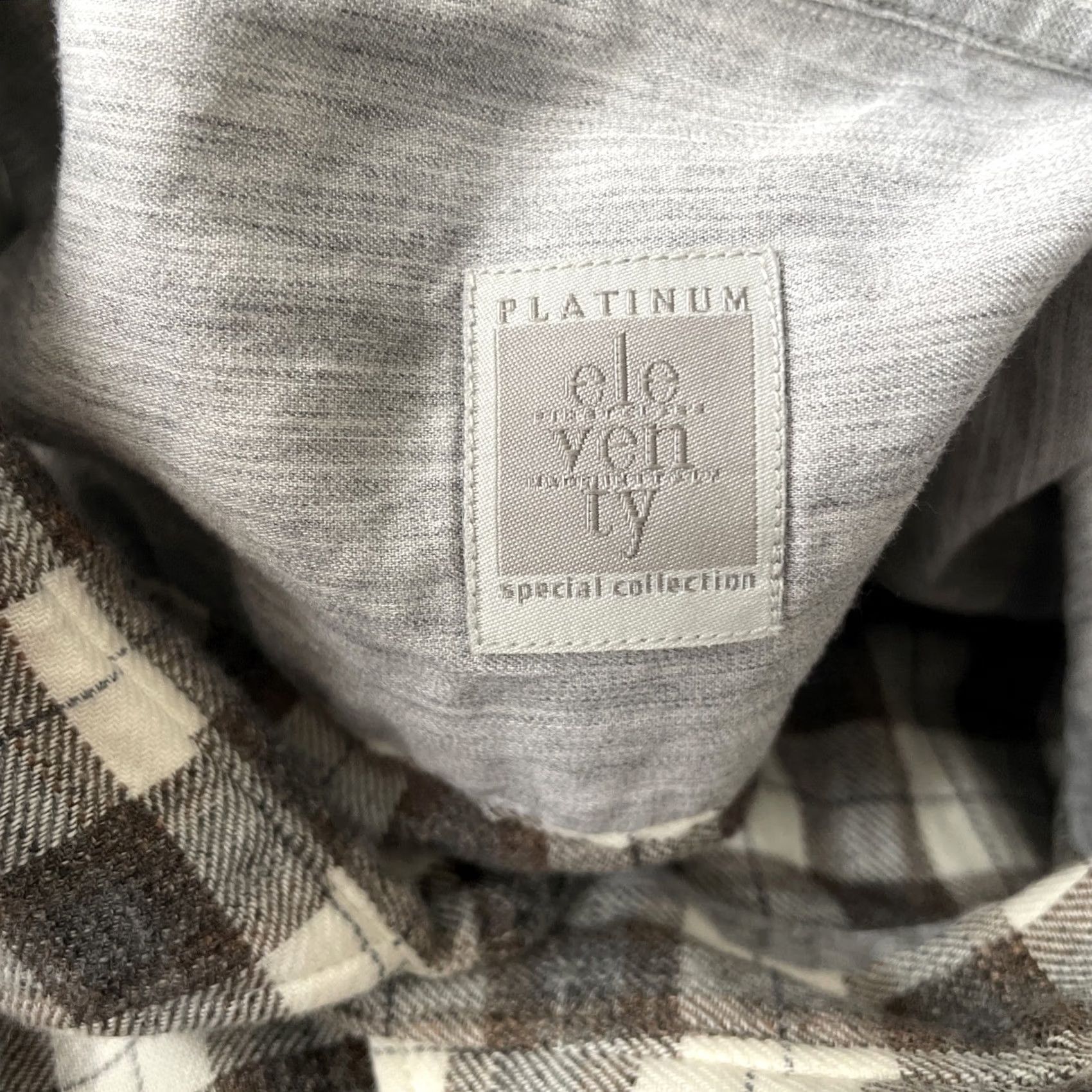 Eleventy VINTAGE Eleventy Platinum Flannel Shirt Men XL Gingham Plaid Checkered 100% Cotton Italy Size US XL / EU 56 / 4 - 3 Thumbnail