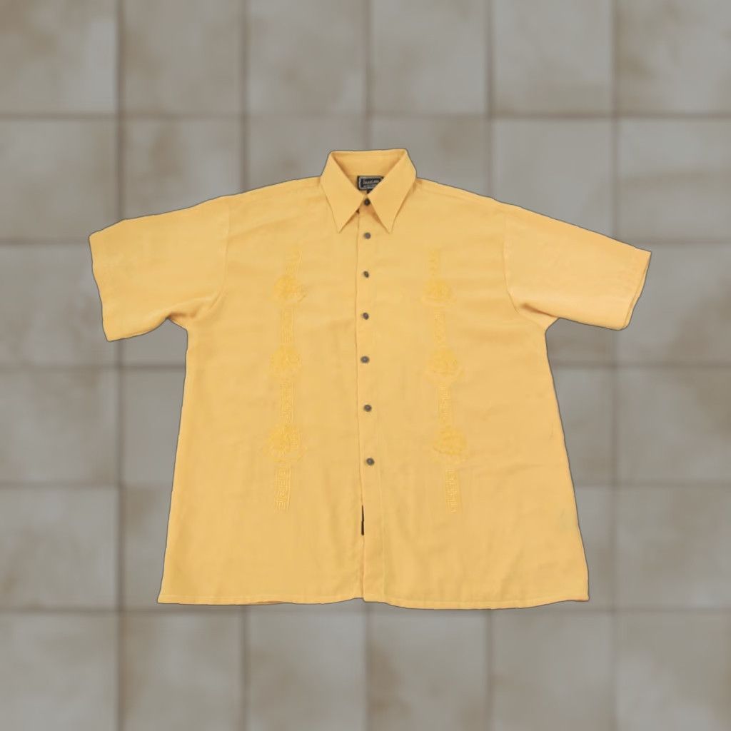 Vintage VINTAGE Saxifon Shirt Mens Adult M Yellow Embroidered Western 90s Button-Up Collared Short Sleeve Size US M / EU 48-50 / 2 - 1 Thumbnail