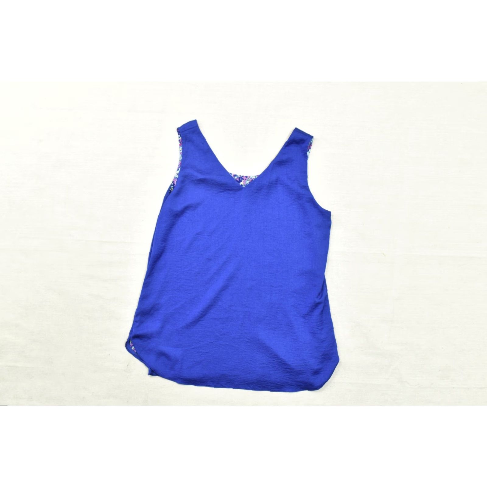 Vintage Reversible Blue Paisley Geometric Sleeveless V-Neck Tank Top M Womens Size M / US 6-8 / IT 42-44 - 5 Thumbnail
