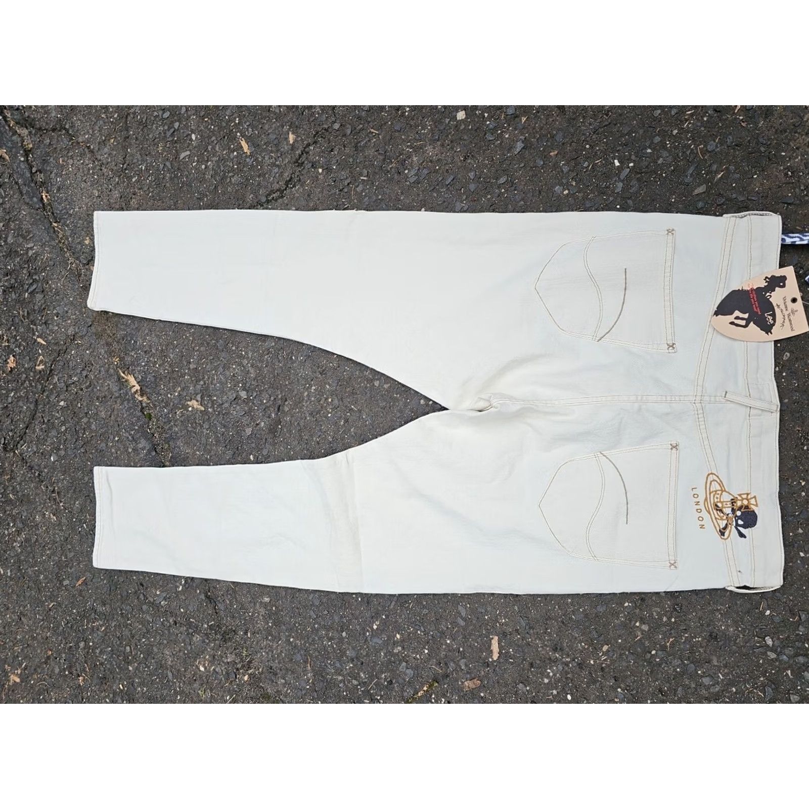Vivienne Westwood VIVIENNE WESTWOOD Anglomania x Lee Low Crotch Jeans Size 34x34 Women White Straight Deadstock 34x32.5 90s? Size 24" / US 00 / IT 34 - 4 Thumbnail