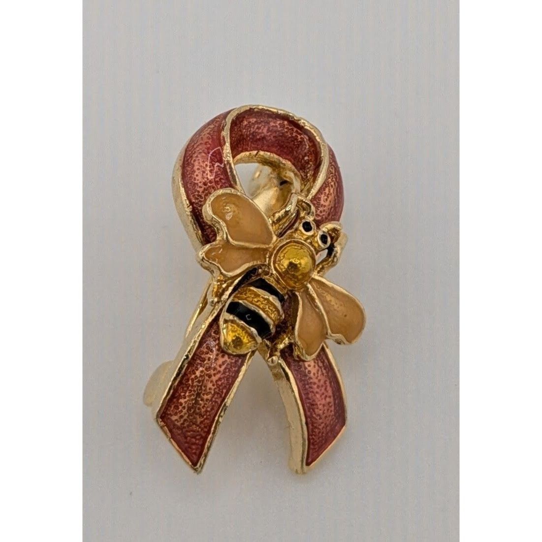 Other Bee On Ribbon Red And Yellow Enamel Brooch Size ONE SIZE - 5 Thumbnail