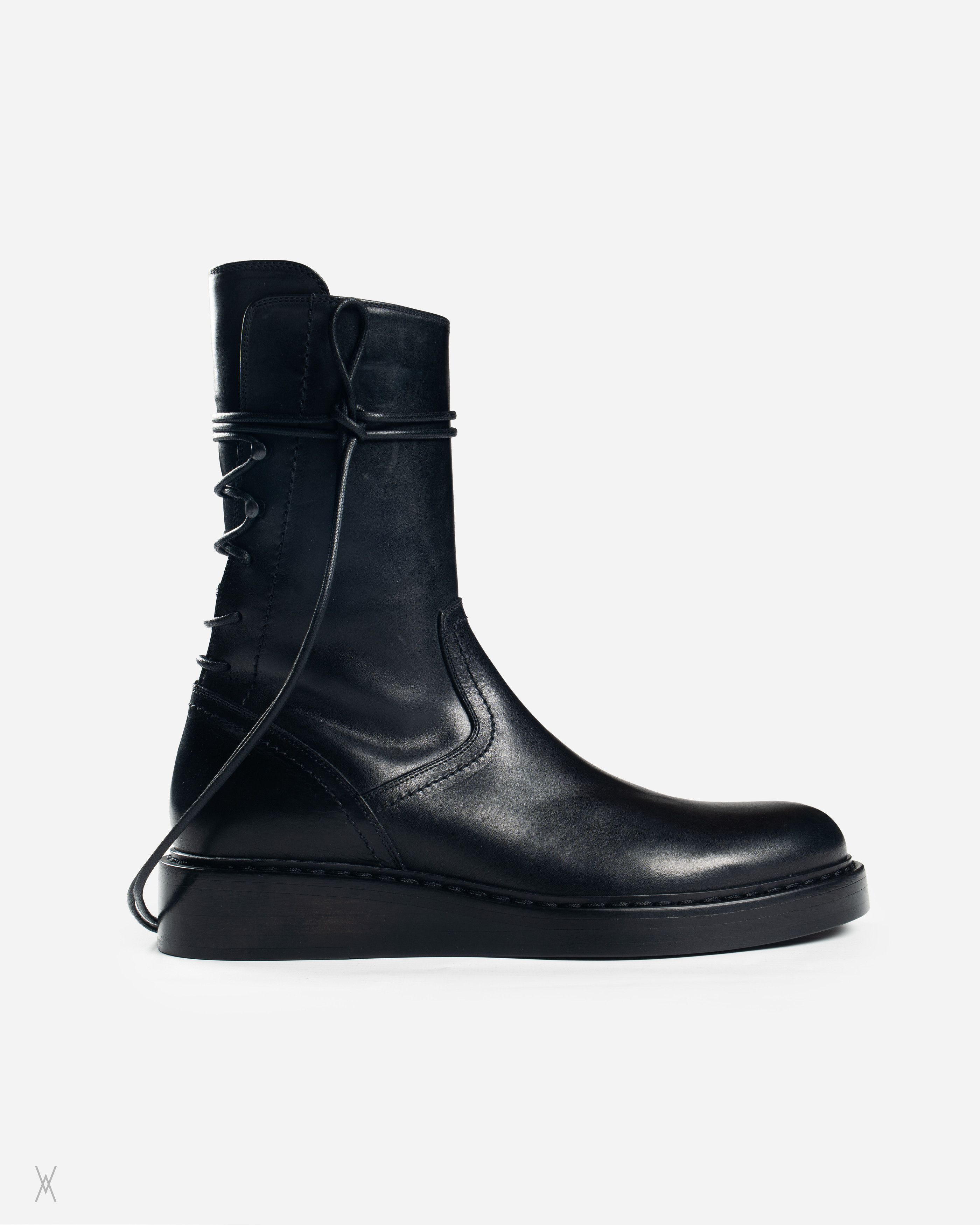 Ann Demeulemeester Ann Demeulemeester black glove calf leather boots backlace Size US 9 / EU 42 - 2 Thumbnail