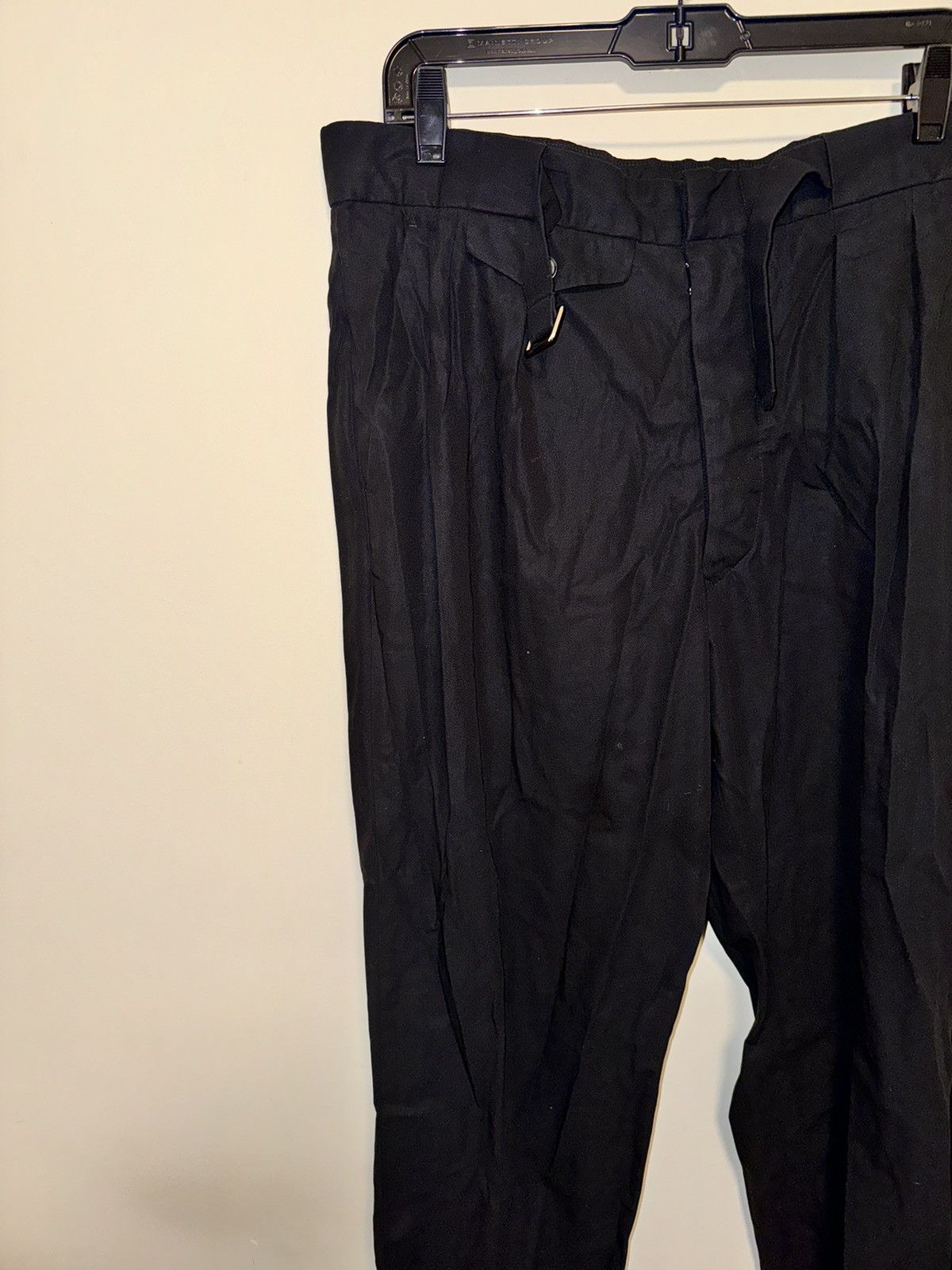 Maison Margiela MAISON MARGIELA Black Cotton Pleated Trousers Size US 34 / EU 50 - 3 Thumbnail