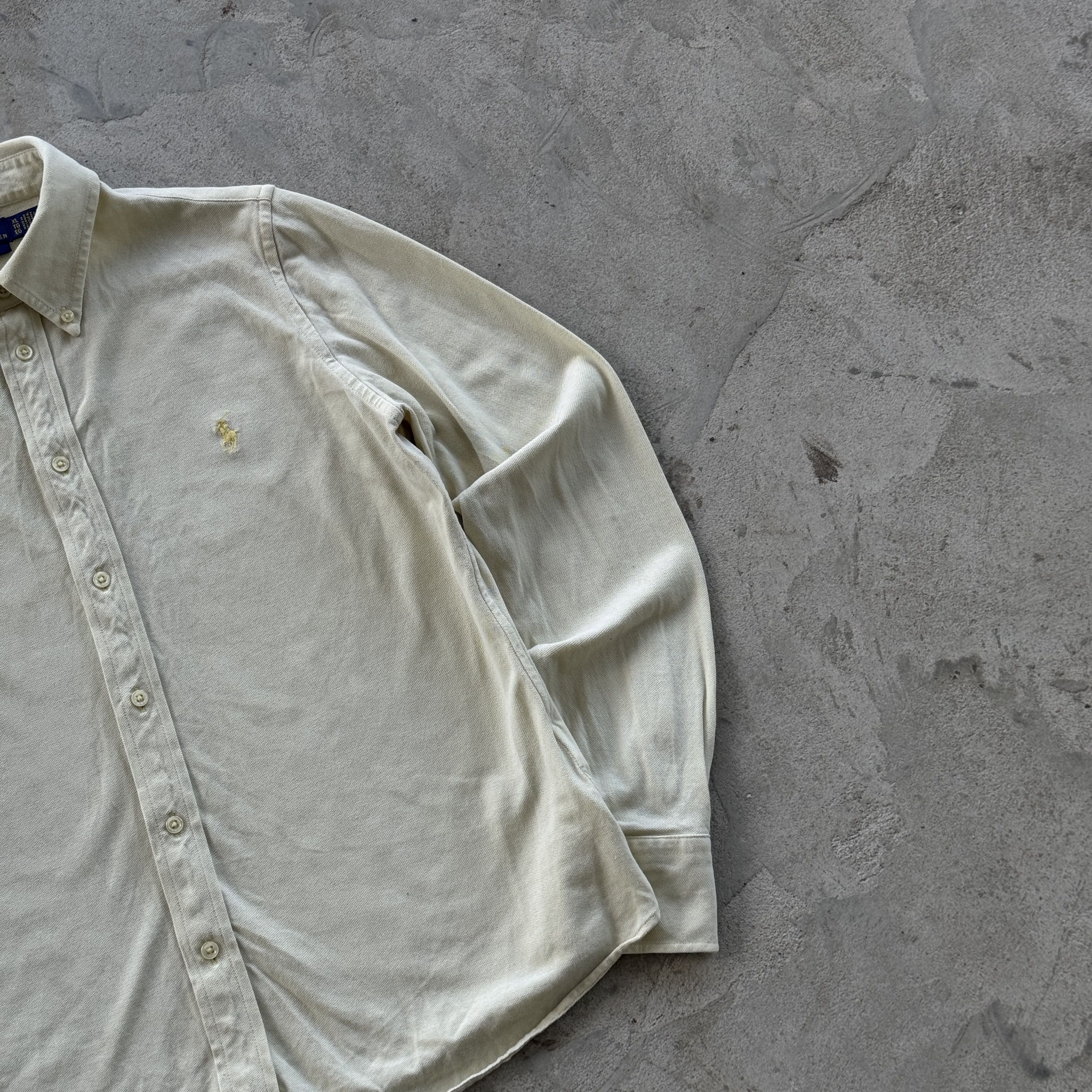 Polo Ralph Lauren Polo Ralph Lauren Knit Oxford Shirt Cream Pale Yellow XL Size XL / US 12-14 / IT 48-50 - 2 Thumbnail