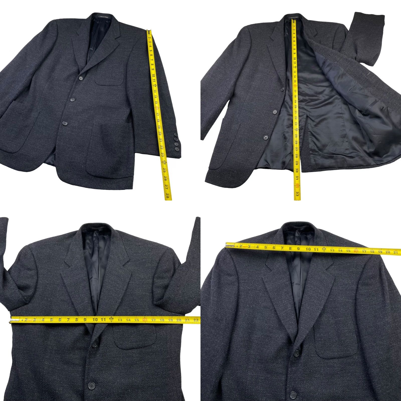 Corneliani Corneliani Blazer Shirt Navy 3-Button Unlined Tweed Wool/Nylon Blend 38R US 48 EU Men Italy Size 38R - 8 Thumbnail