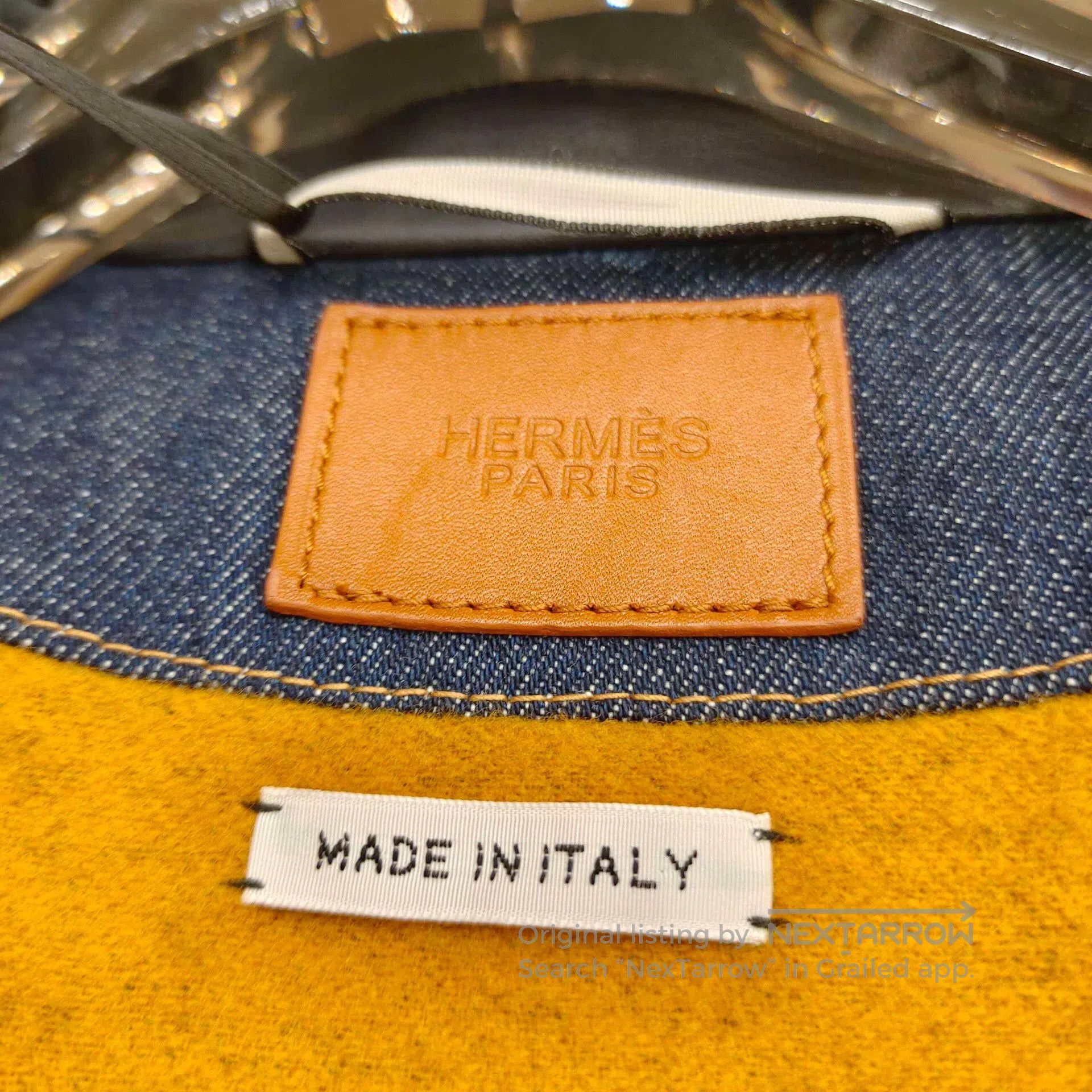 Hermes Hermes Denim Leather Trim Cashmere Jacket. Size US S / EU 44-46 / 1 - 6 Thumbnail