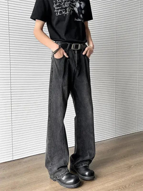 Japanese Brand Retro loose straight leg micro flared jeans Size US 32 / EU 48 - 3 Thumbnail