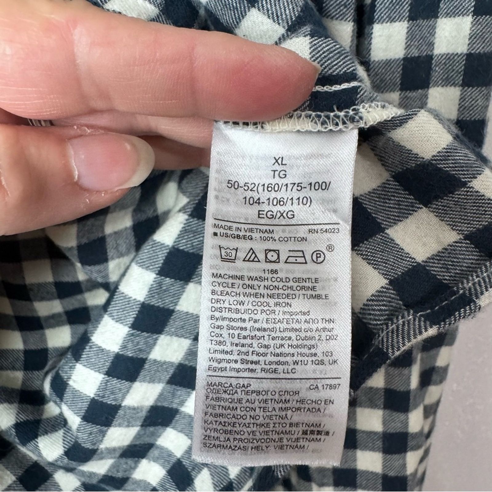 Gap GAP Blue & White Check Button Front Blouse Women's Size XL Size XL / US 12-14 / IT 48-50 - 9 Thumbnail