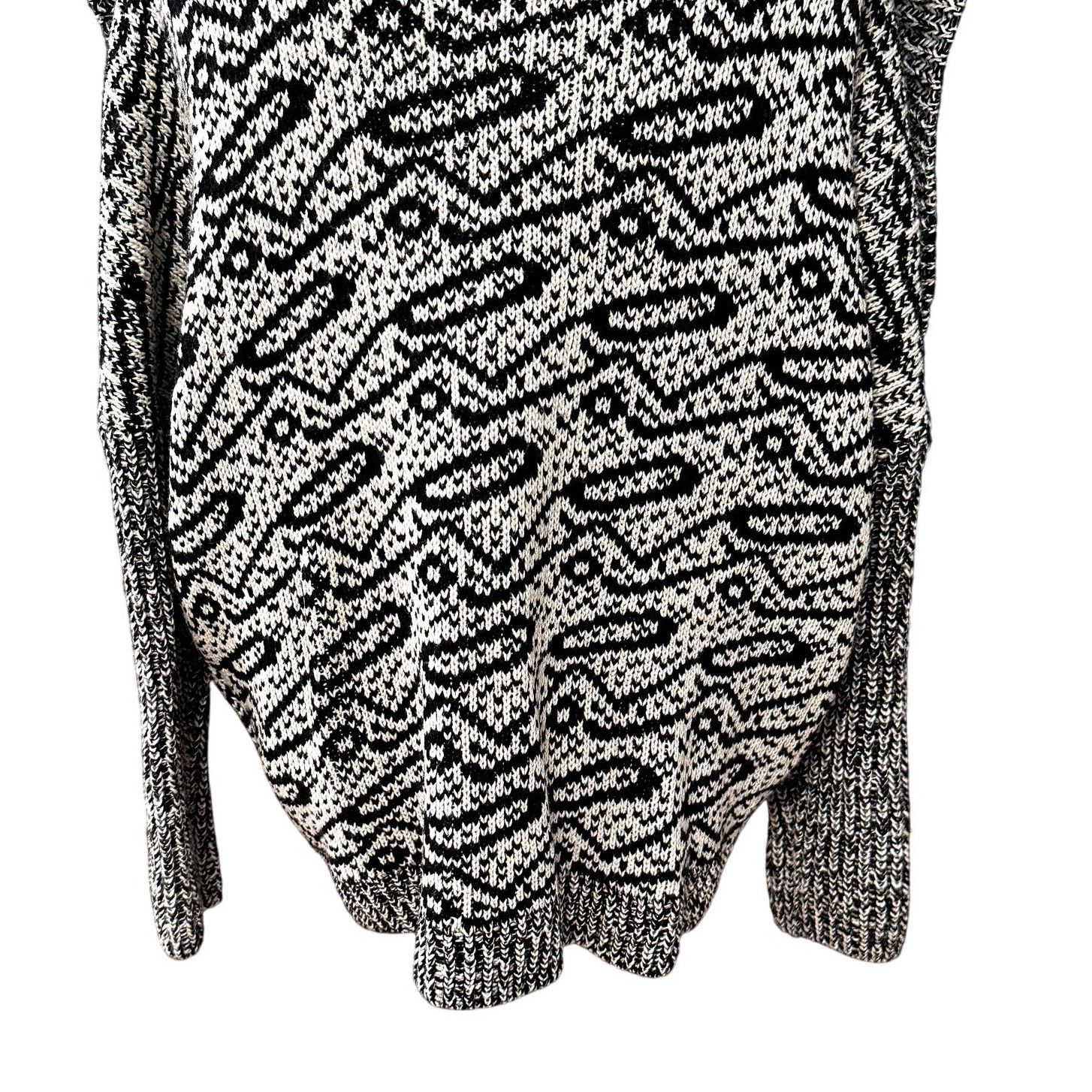 H&M H&M Oversized Cardigan Sweater Open Front Black Cream M NWT Size M / US 6-8 / IT 42-44 - 6 Thumbnail