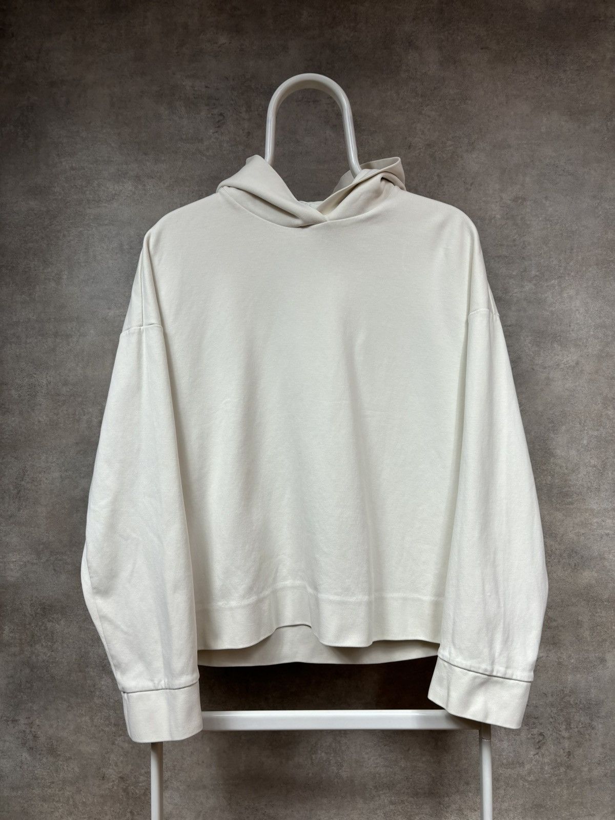 Women's ecru boxy loose fit hoodie sweatshirt COS Stockholm