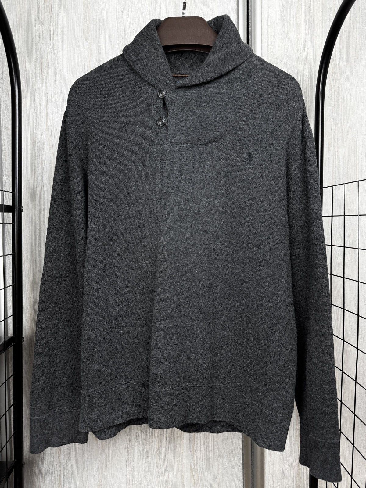 Polo Ralph Lauren Polo Ralph Lauren Luxury Cotton Shawl-Neck Pullover Sweater Size US L / EU 52-54 / 3 - 2 Thumbnail