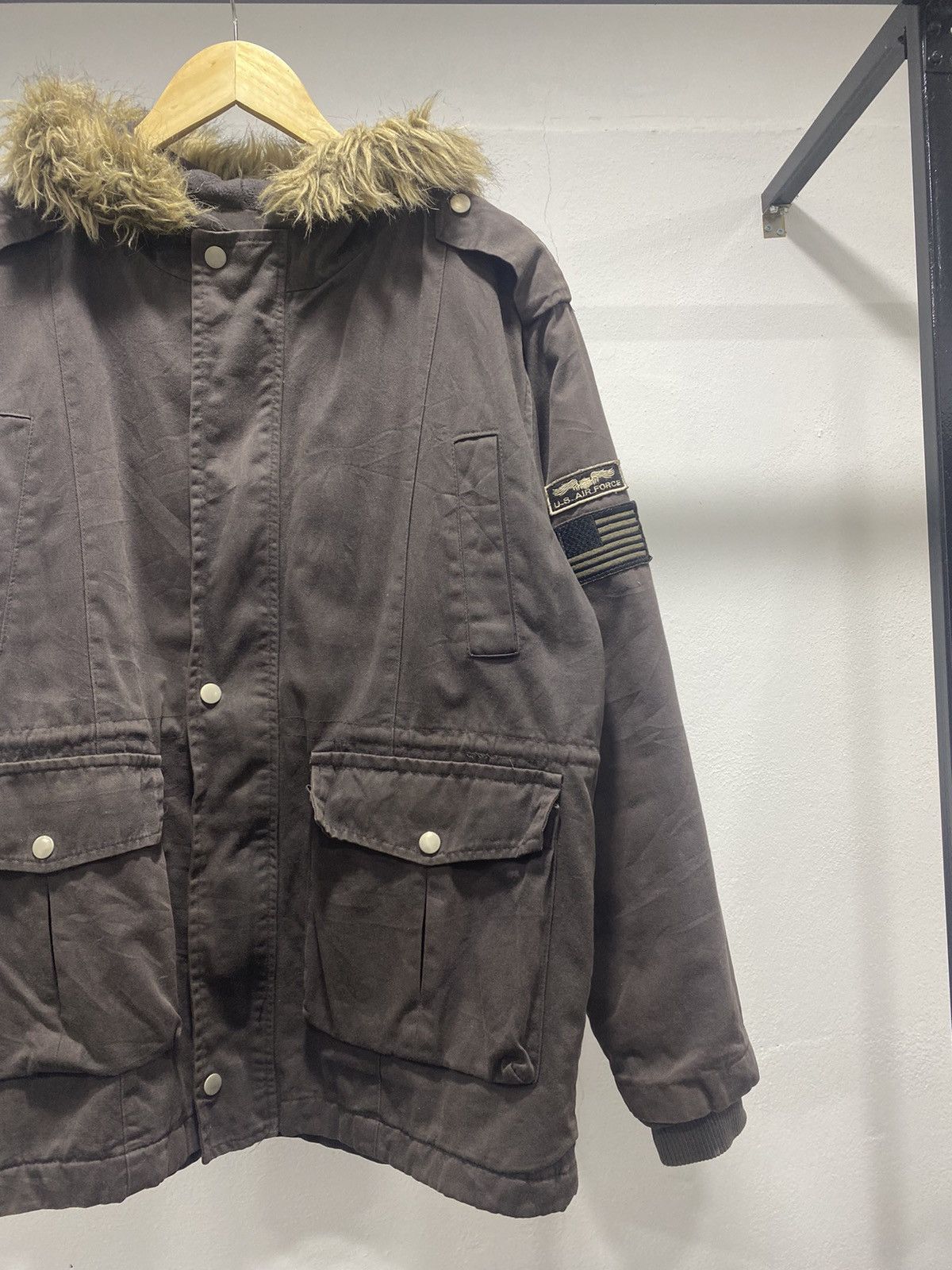 Vintage 💥FINAL DROP💥US Air Force Hooded Parka Fur Jacket Size US M / EU 48-50 / 2 - 2 Thumbnail