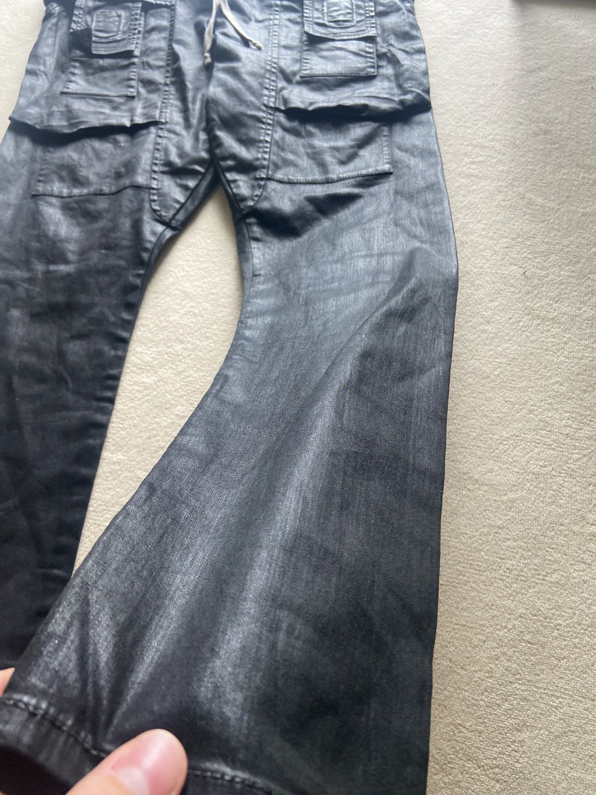 Rick Owens × Rick Owens Drkshdw * RARE * SBW HEAVY WAXED CREATCH CARGO PANTS SIZE L Size US 34 / EU 50 - 5 Thumbnail