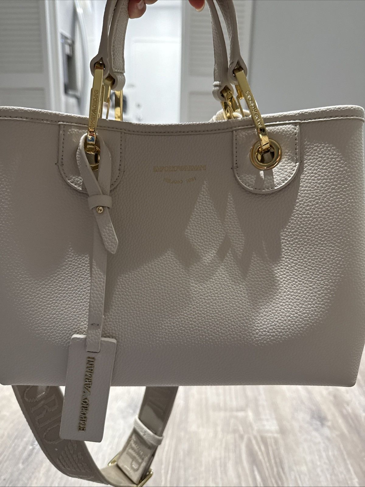 Emporio Armani Emporio Armani Cream Mini Bag with Gold Accents Size ONE SIZE - 1 Thumbnail