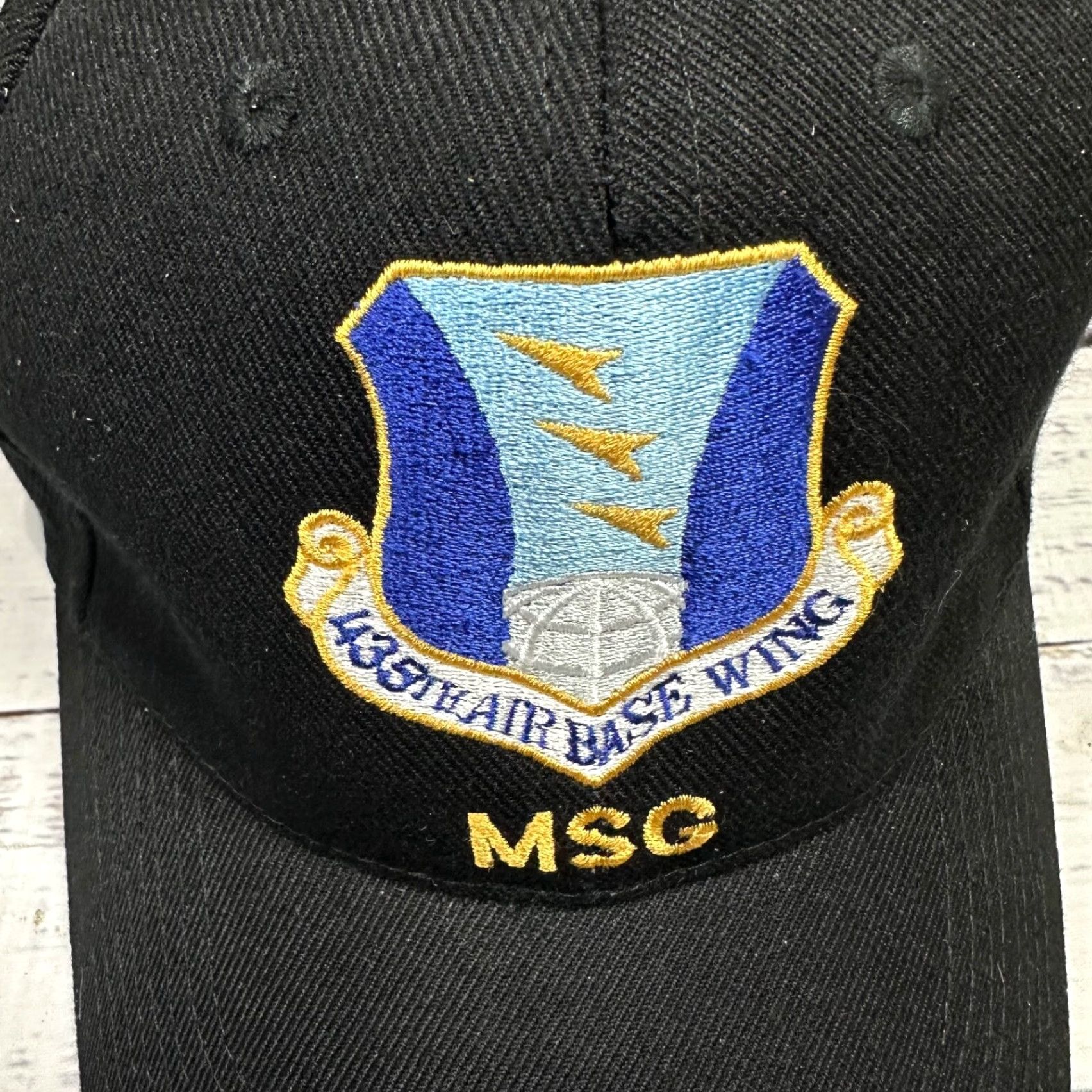 Vintage USAF 435th Air Base Wing MSG Adjustable Baseball Cap Black Swich Works Men One Size"} Size ONE SIZE - 2 Thumbnail