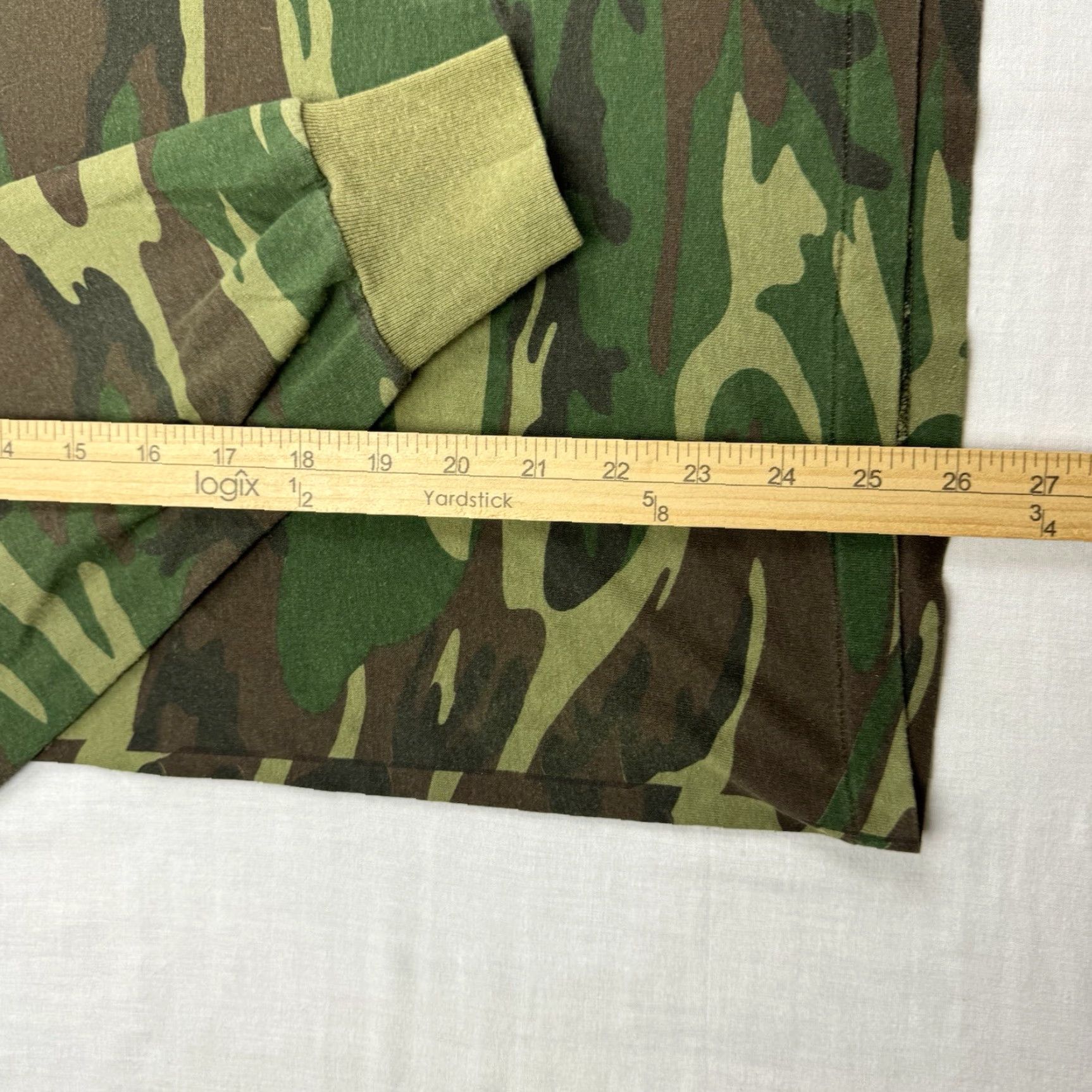 AMO VINTAGE Camo Long Sleeve T Shirt Adult Large Hunting Grunge Hipster 80s Pocket Size US L / EU 52-54 / 3 - 6 Thumbnail
