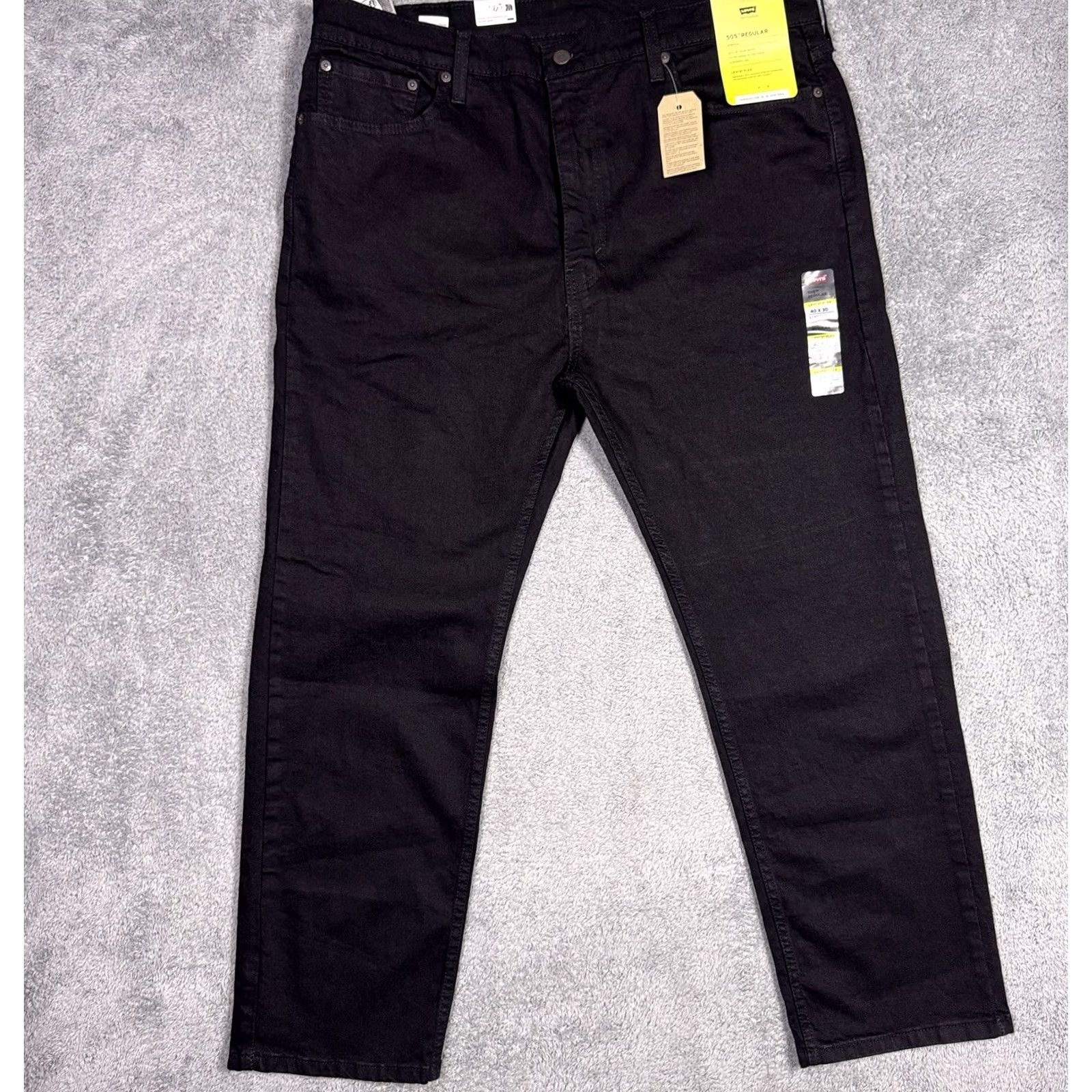 Levi's Levis 505 Jeans Mens 40x30 Regular Fit Flex Stretch Black Denim Performance Size US 40 / EU 56 - 2 Thumbnail
