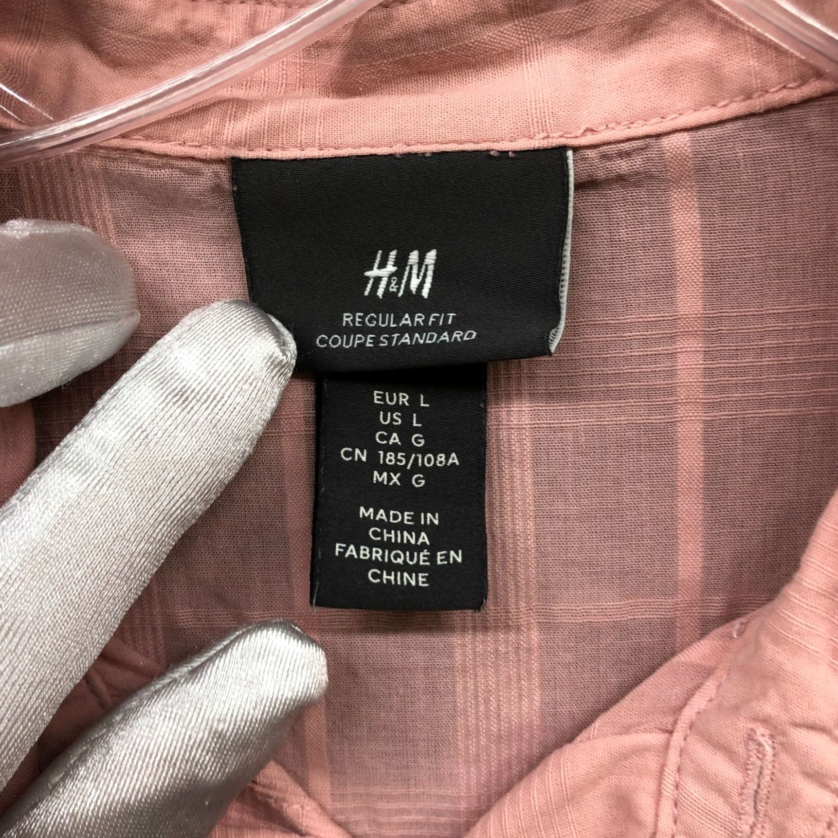 H&M H&M Button-Up Shirt Mens L Pink Cotton Short Sleeve Lightweight Size US L / EU 52-54 / 3 - 5 Thumbnail