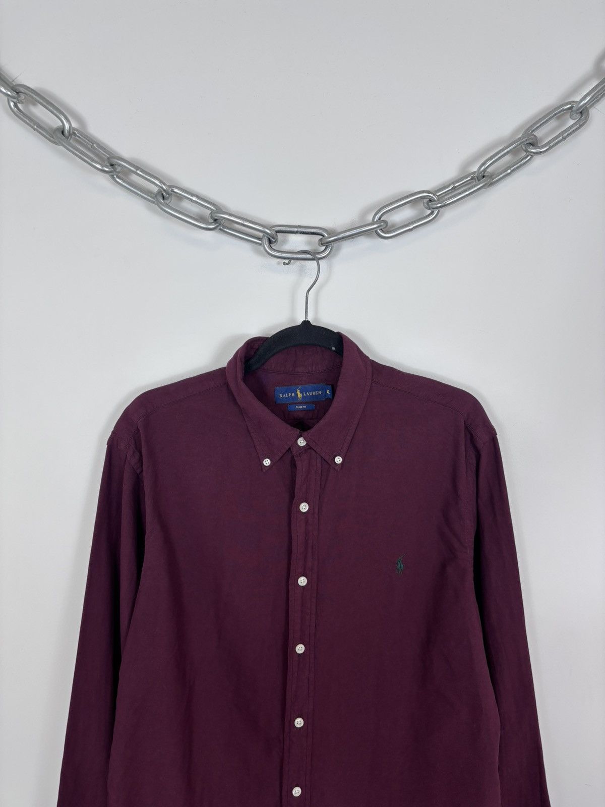 Ralph Lauren Ralph Lauren Men’s Slim Fit Burgundy Long Sleeve Shirt Size US XL / EU 56 / 4 - 2 Thumbnail