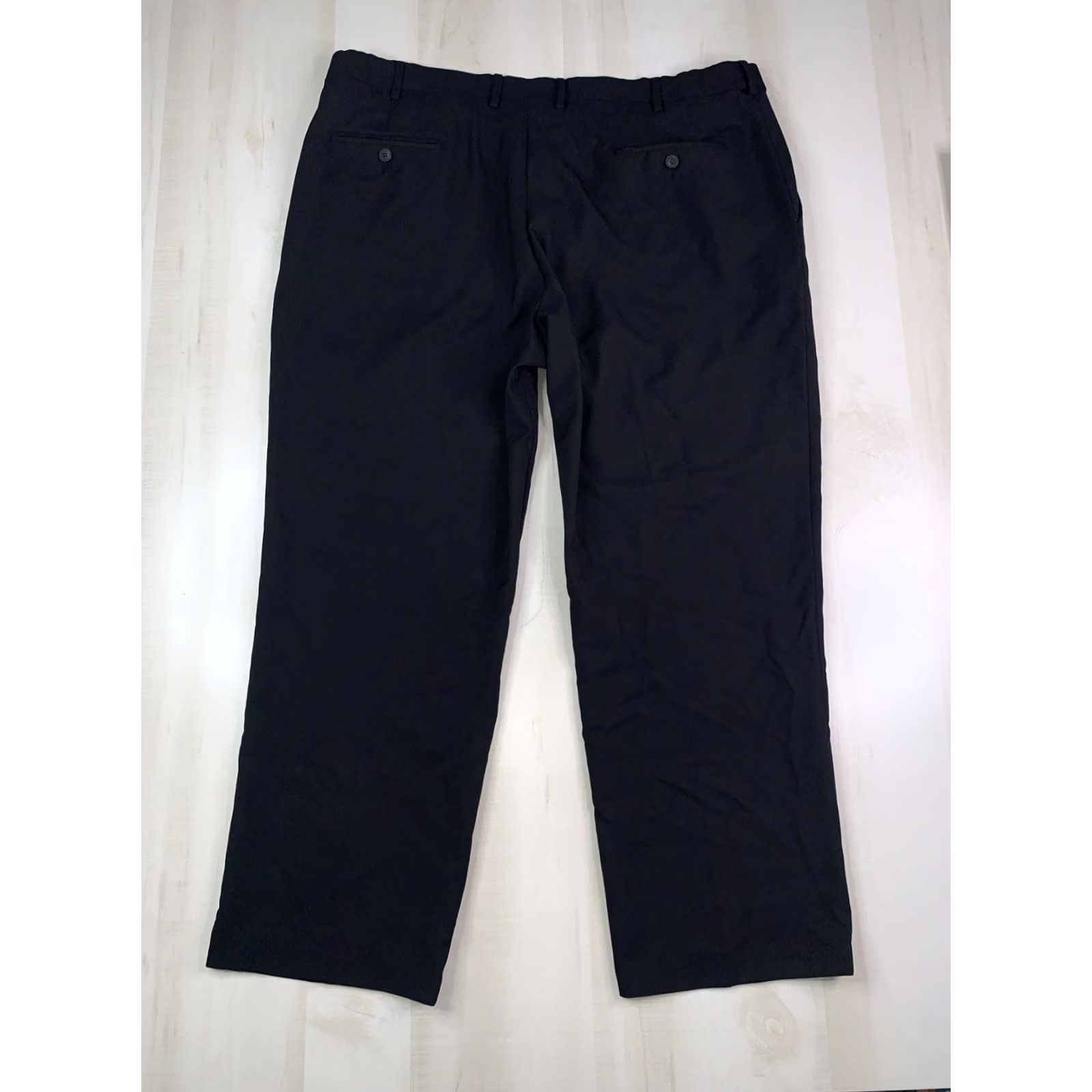 Haggar Haggar Pants Shirt Men’s Black 42x29 Classic Fit Gripper Dress Pants, 42, Black, Polyester Blend, Solid, Regular, Business Formal Party/Cocktail, Men Size 42R - 6 Thumbnail
