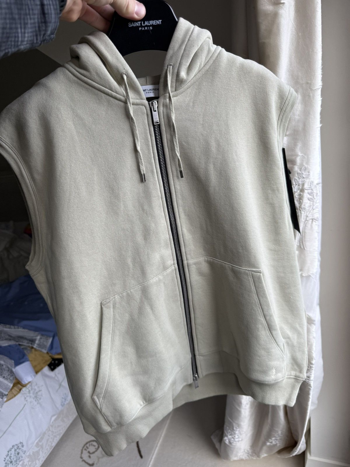 Saint Laurent Paris SS23 Saint Laurent Hoodie Zippe Sans Manches sleeveless tank Size US L / EU 52-54 / 3 - 14 Thumbnail