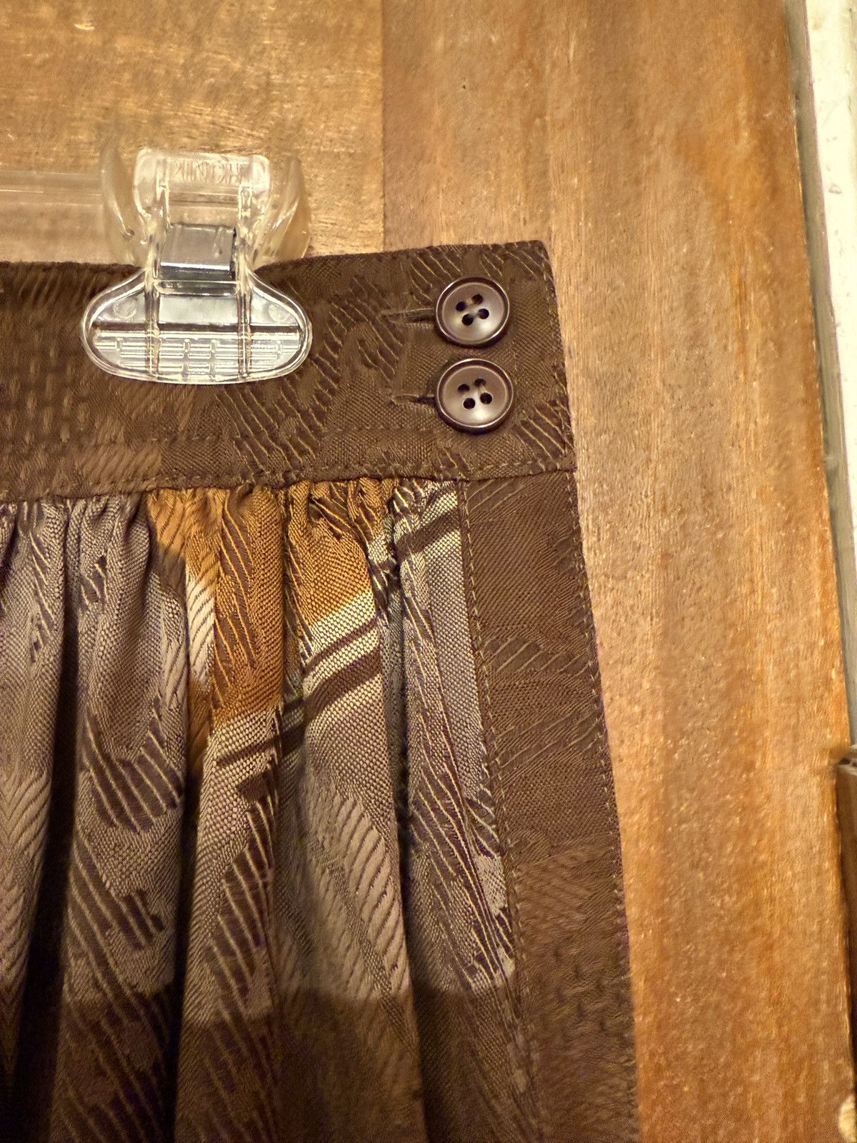 Escada Escada Vtge Lined 100% Wool Multibrown Floral Design Skirt Size 40" / US 18 - 2 Thumbnail