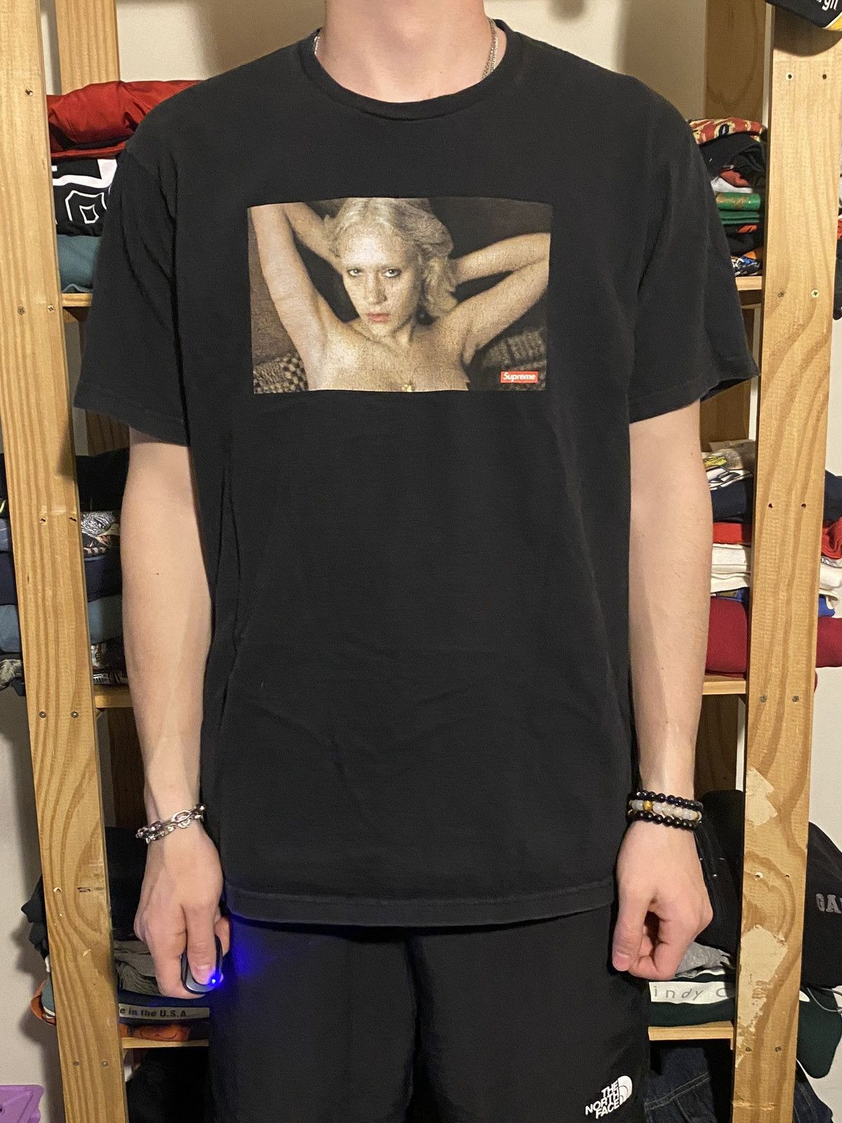 Supreme Nan Goldin Nan as a dominatrix Tee Pale Yellow