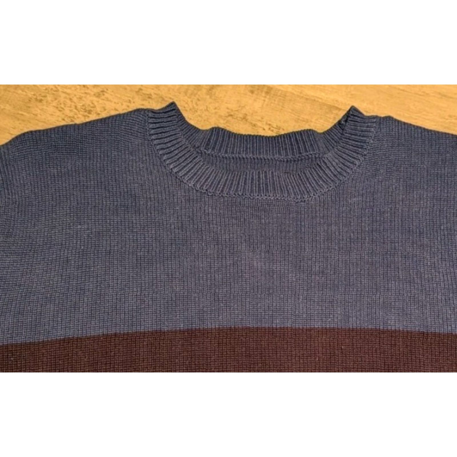 Abercrombie & Fitch VINTAGE Abercrombie & Fitch 90s Heavyweight Striped Sweater Men’s L Blue Pullover Grunge Size US L / EU 52-54 / 3 - 6 Thumbnail