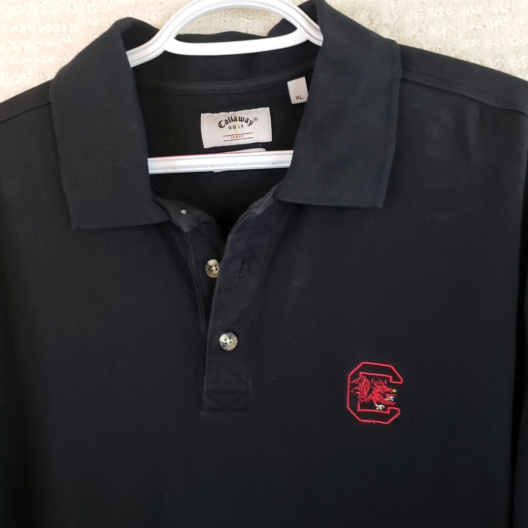 Callaway VINTAGE Callaway Golf Polo Shirt Mens XL Black South Carolina Gamecocks USC Logo Polo Shirt Short Sleeve Embroidered Logo Golf Activewear Casual Size US XL / EU 56 / 4 - 3 Thumbnail