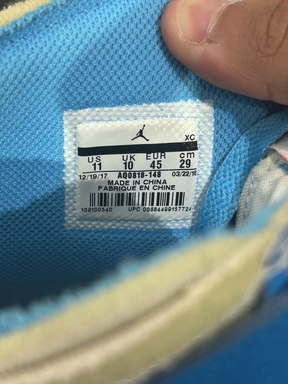 Jordan Brand × Off-White Jordan 1 Offwhite University Blue Size US 11 / EU 44 - 10 Thumbnail