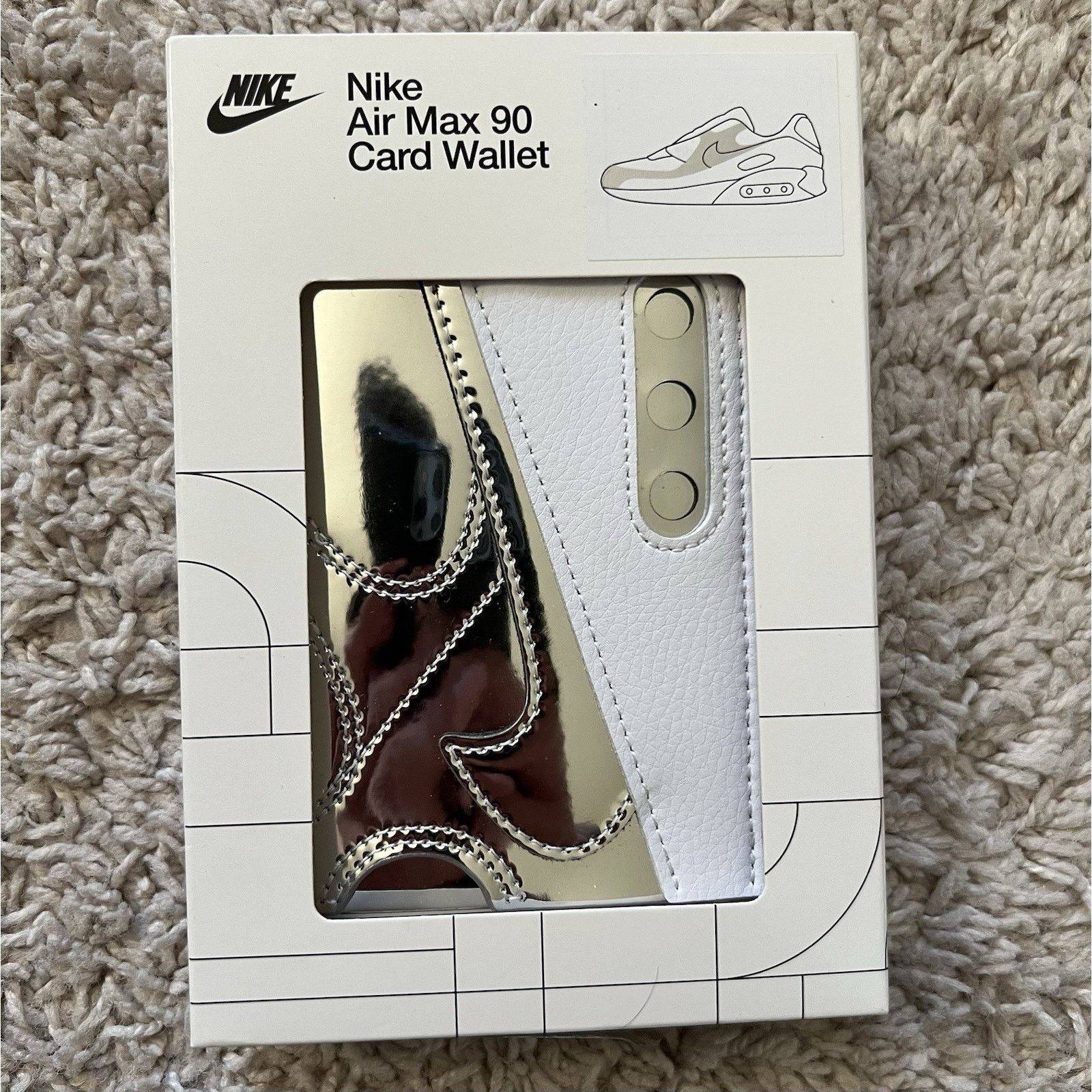 Nike Nike Air Max 90 Card Wallet White Silver Chrome Icon Swoosh Size ONE SIZE - 1 Thumbnail