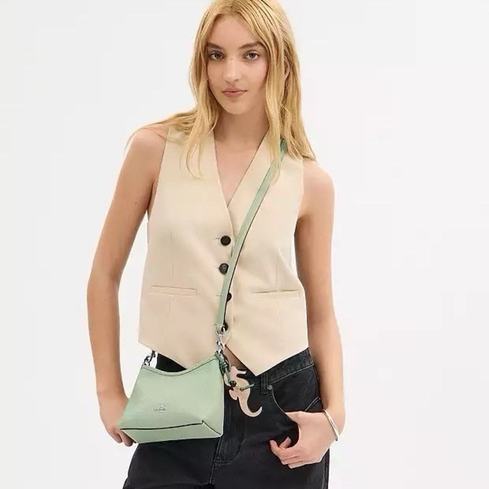 Coach NWT COACH Laurel Small Shoulder Bag Seahorse CBI04 Pistachio Size ONE SIZE - 6 Thumbnail